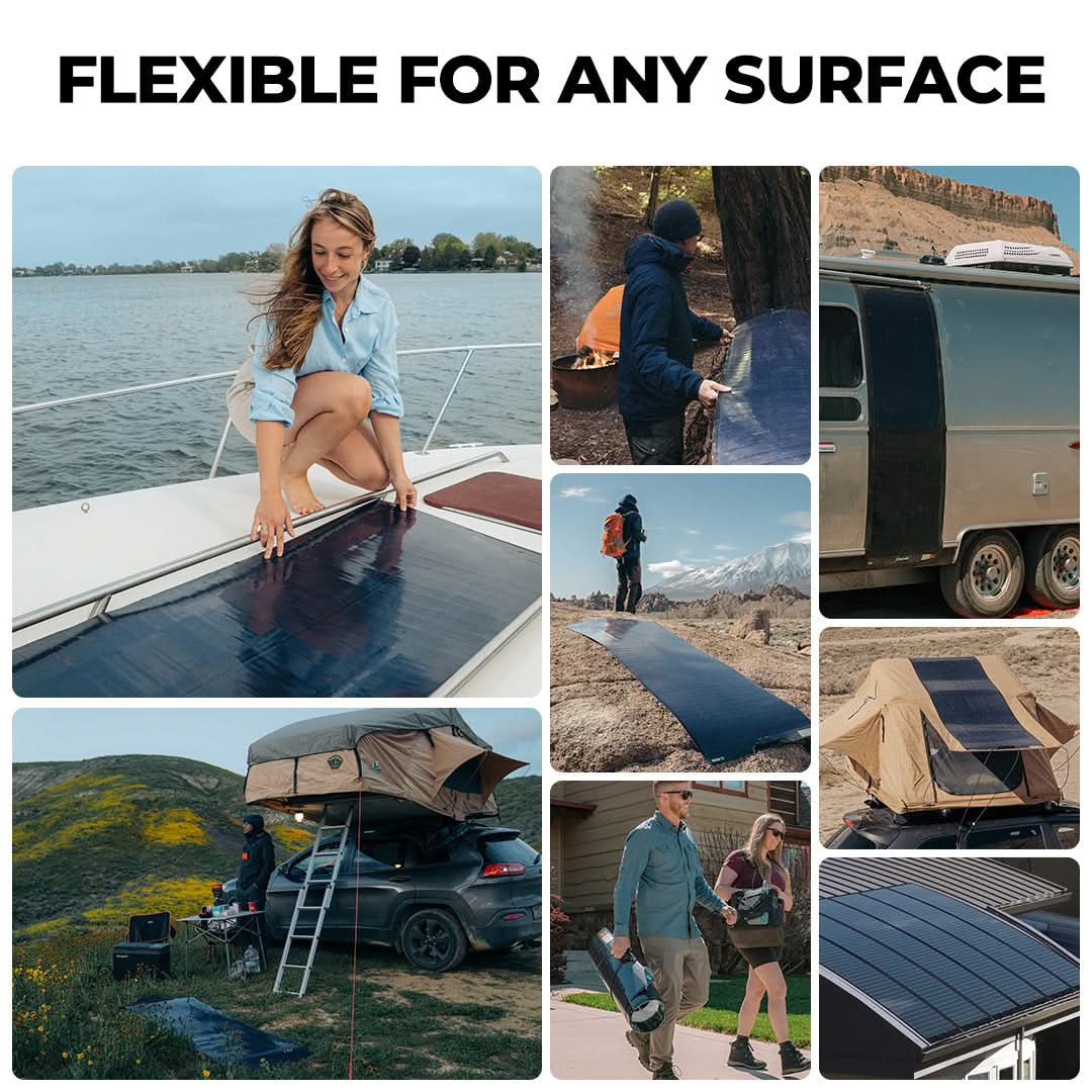 BougeRV 200W 12V CIGS Flexible Solar System Kit (Pre-Punched Holes)