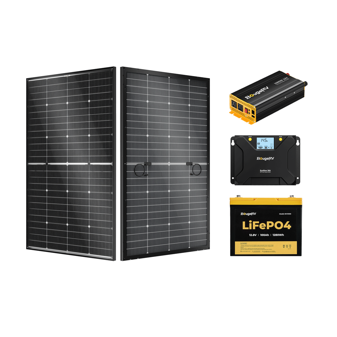 BougeRV 200W 12V Rigid Solar System Kit