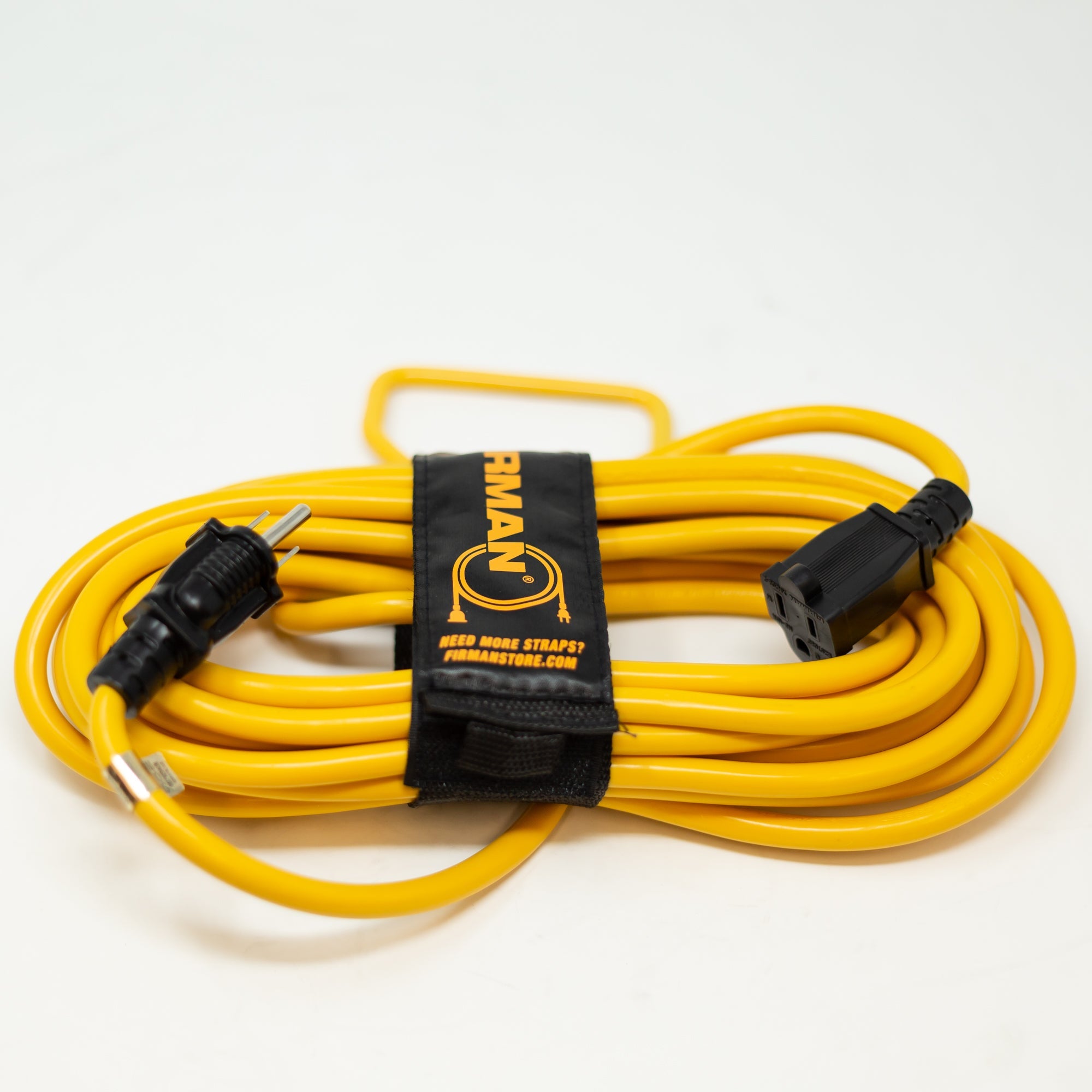 25ft Heavy Duty 5-15P to 5-15R Generator Utility Power Cord With Storage Strap
