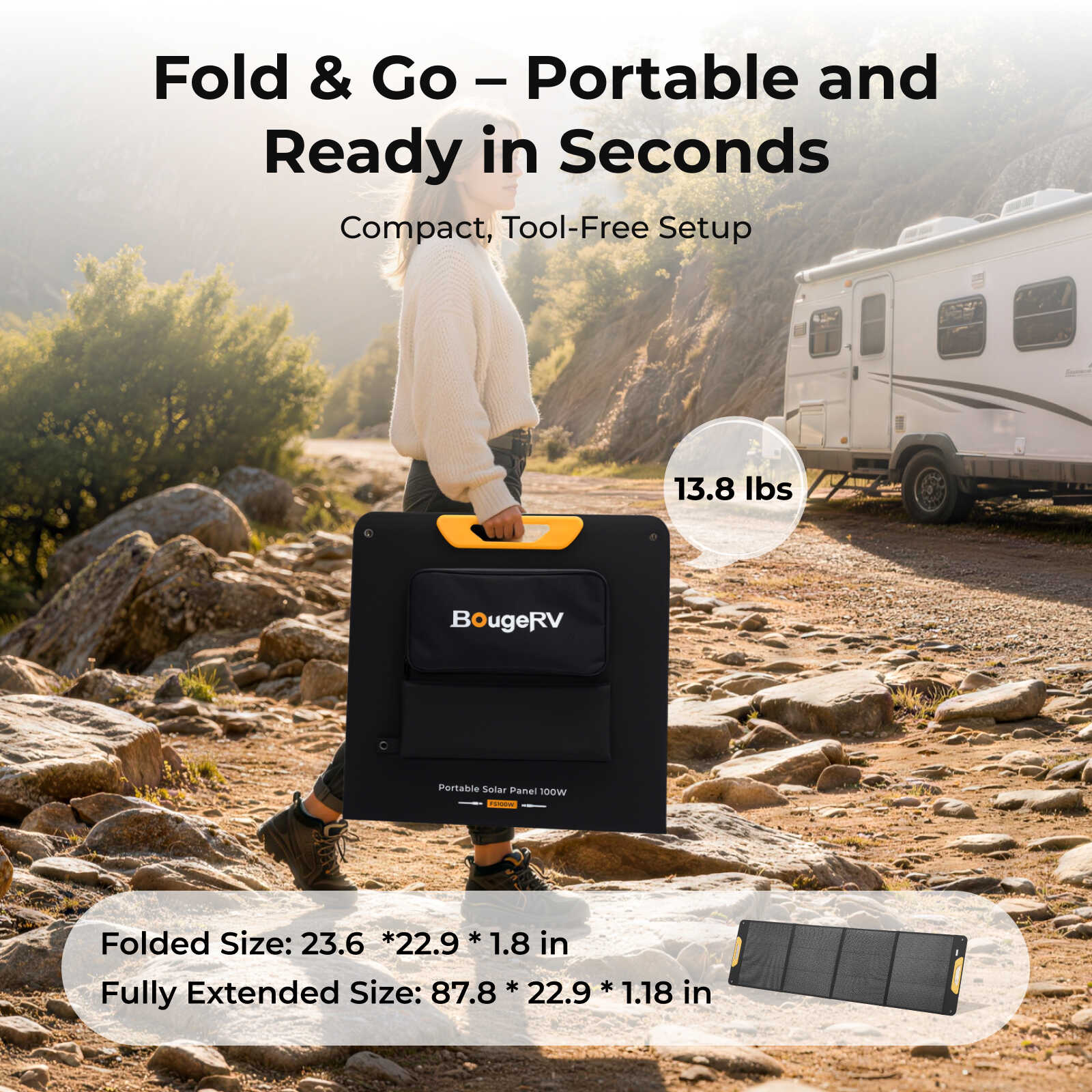 BougeRV 200W Portable Solar Panel