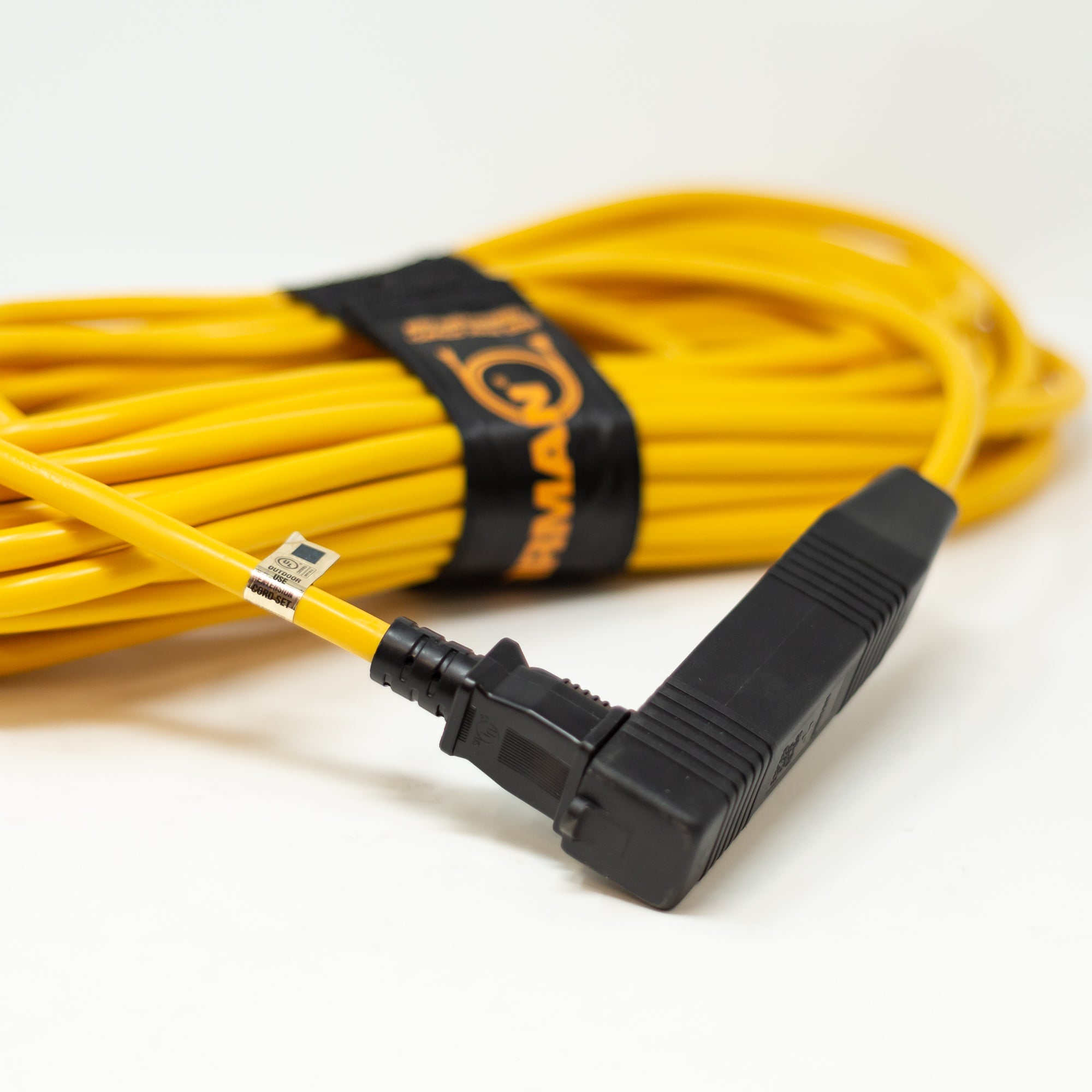 50ft Medium Duty 5-15P to (3) 5-15R Generator Utility Power Cord With Storage Strap