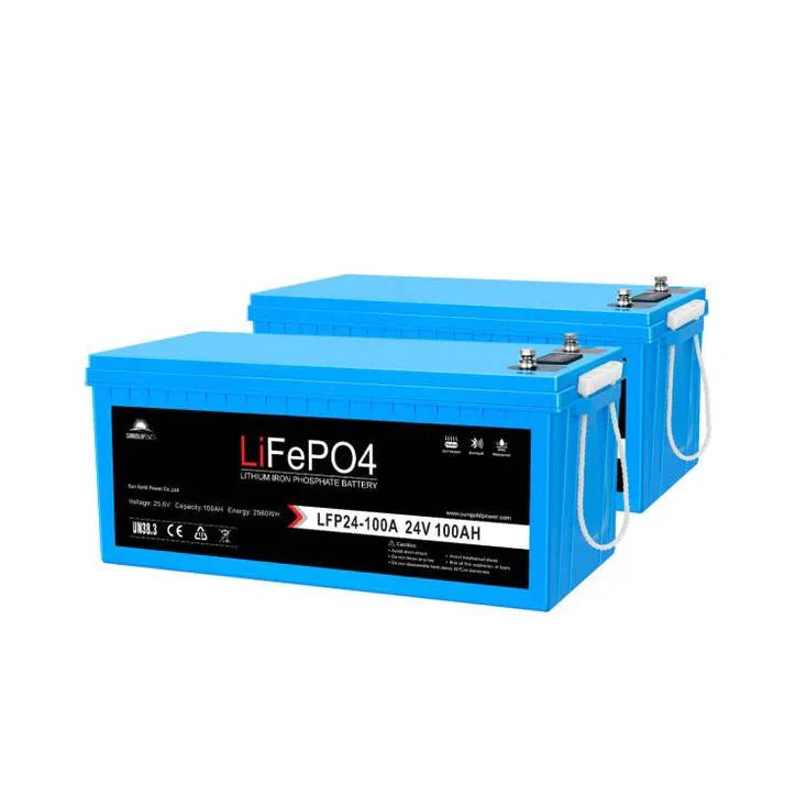 24V 100Ah LiFePo4 Deep Cycle Lithium Battery Bluetooth / Self- Heating / IP65