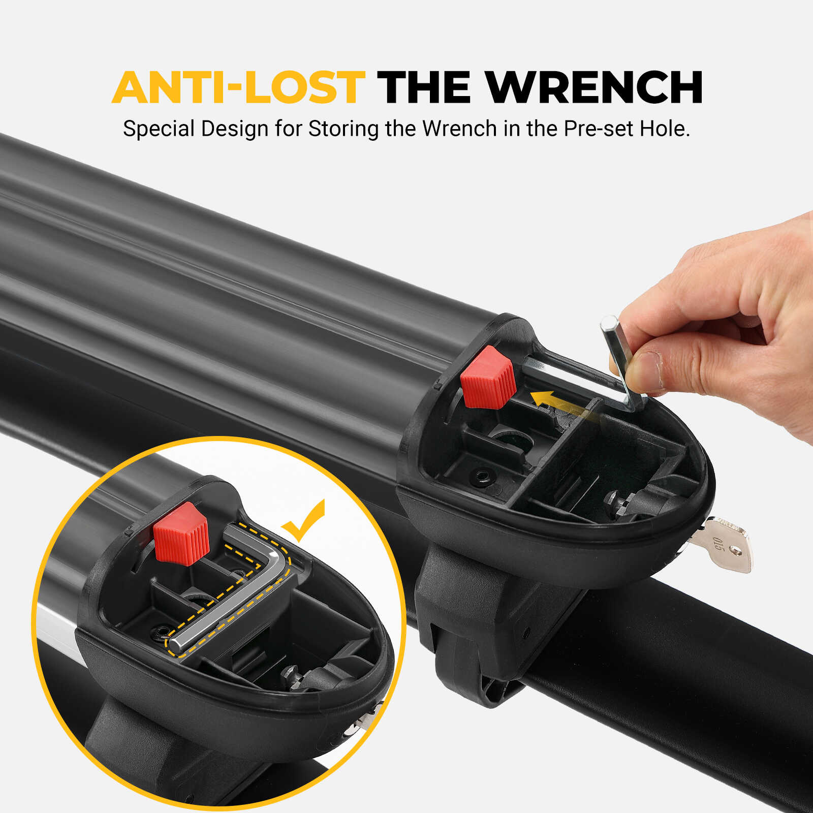 BougeRV 28'' Ski & Snowboard Racks with Anti-Theft Lock