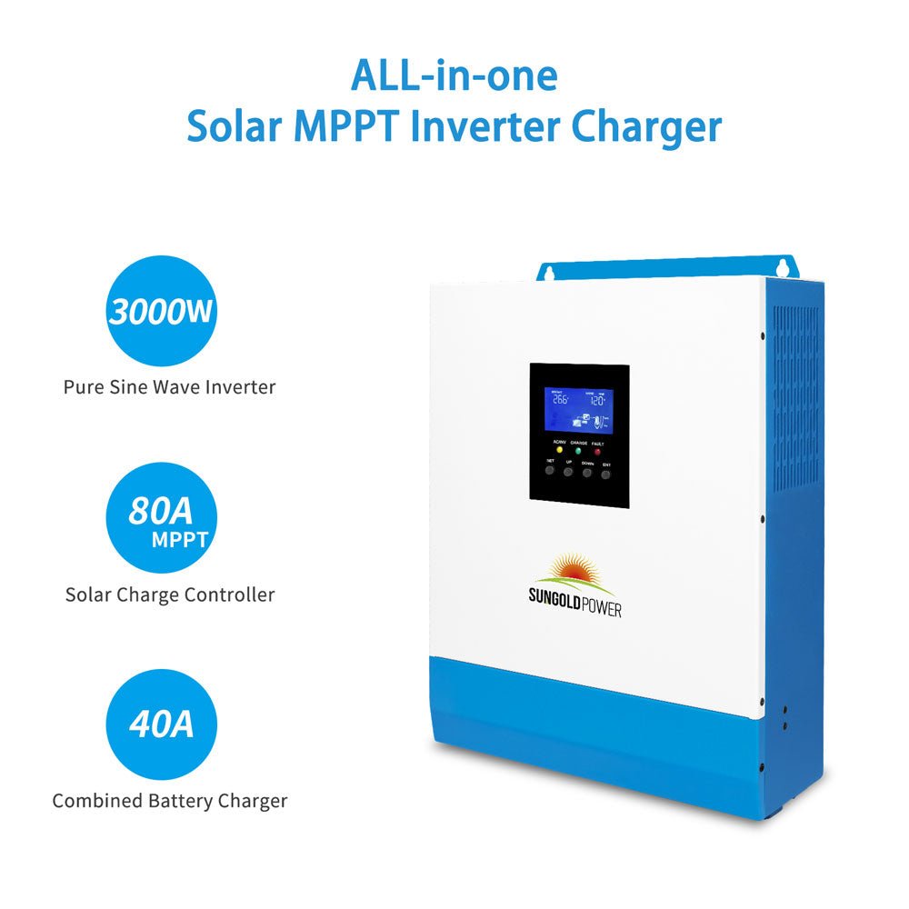 3000W 24V Solar Inverter Charger AC input 120V AC output 120V [PV30-108V / MPPT30- 90V]