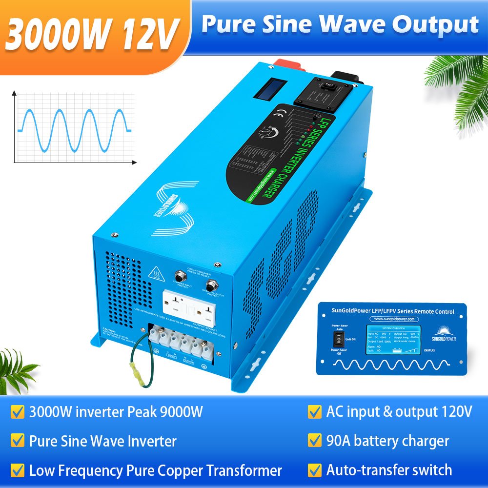 Low Frequency Inverter 3000W-DC12V (single phase) AC input 120V AC output 120V