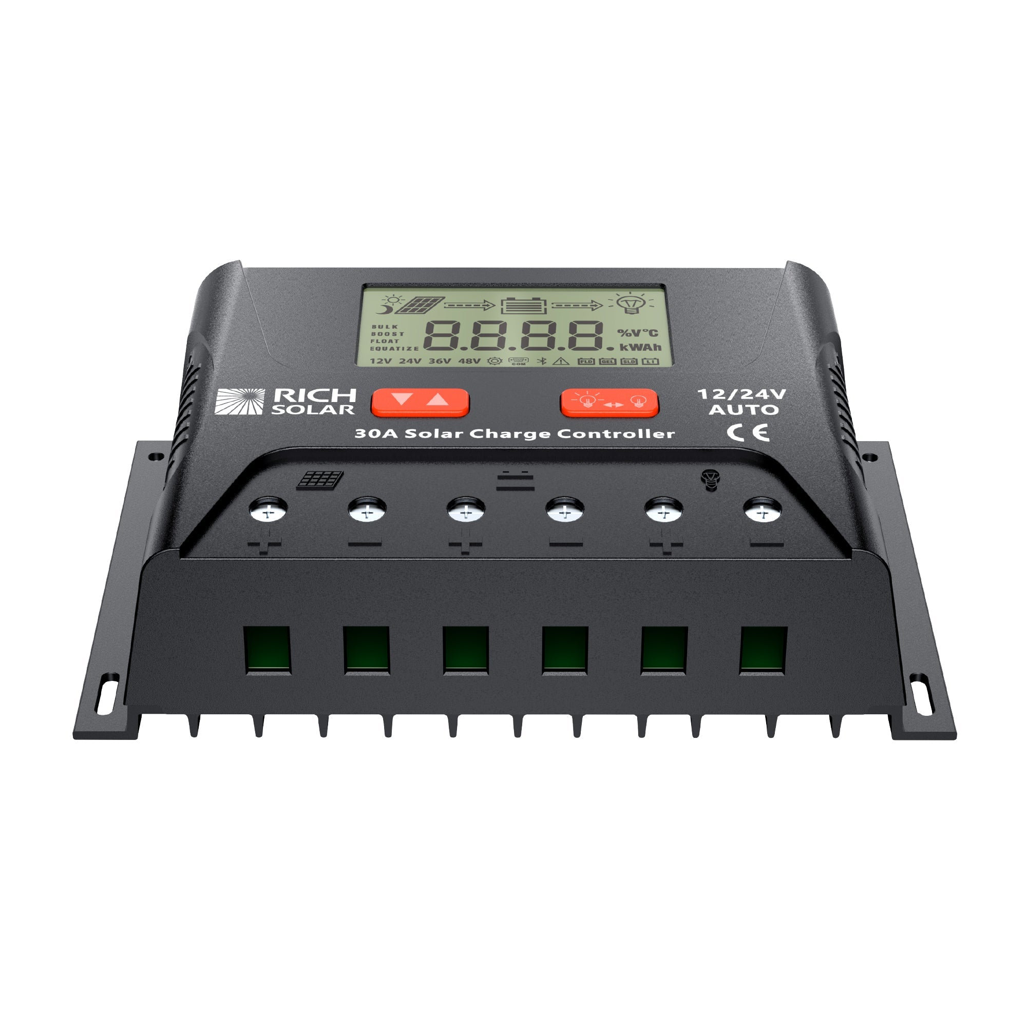 Rich Solar BRAVO LEGEND 30 | 30 Amp PWM Solar Charge Controller | 12V/24V Auto 30A PWM Controller for RVs, Trailers, Campers, Vans, Boats, Off-Grid