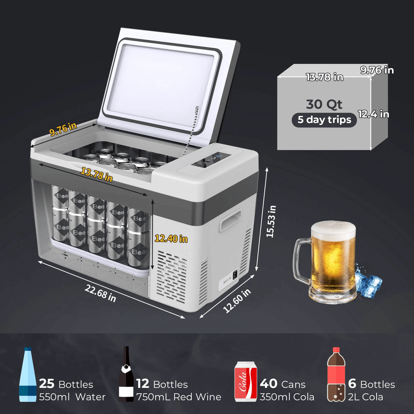 30QT Refrigerator with 286Wh Power Station