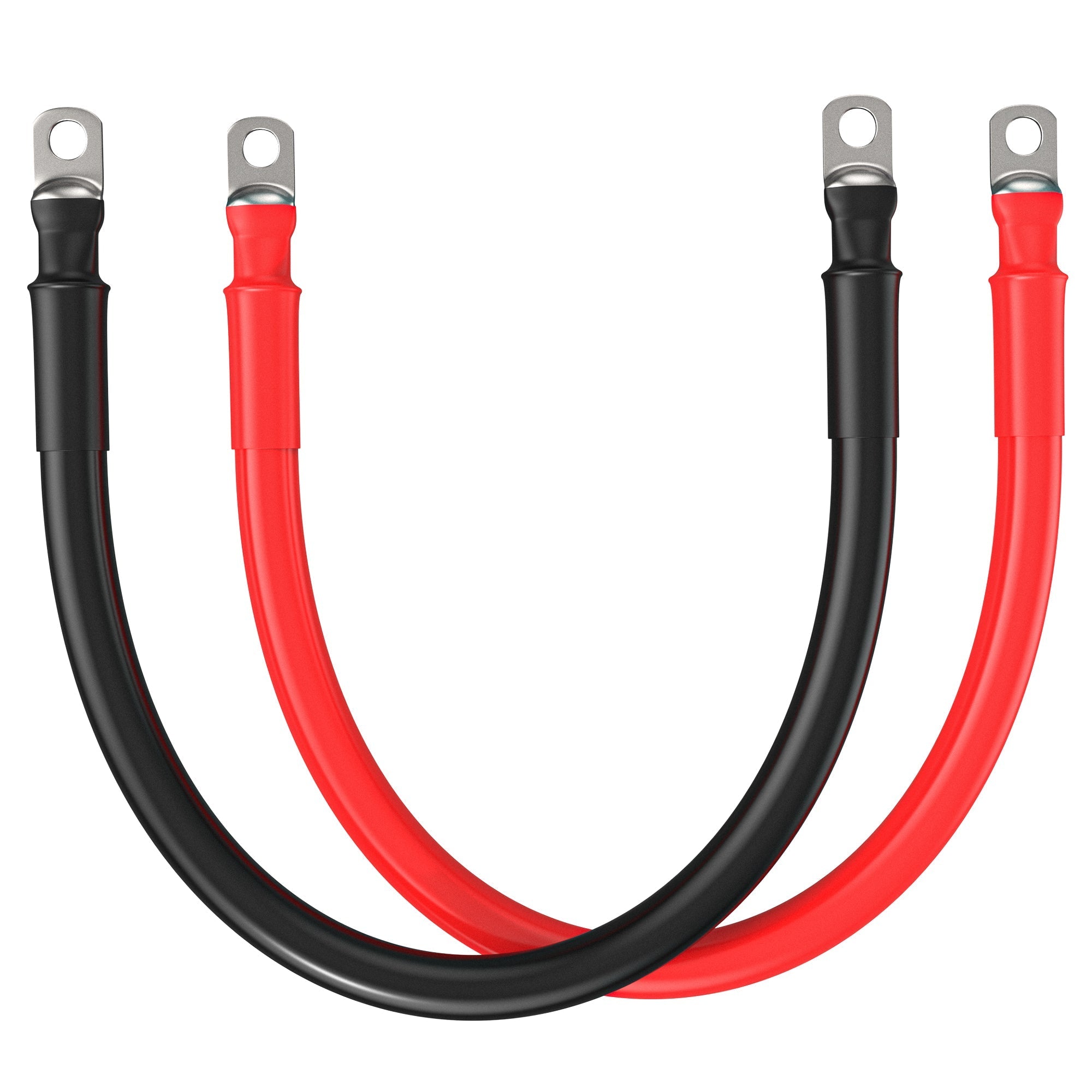 Rich Solar 4/0 Gauge 3/8" Battery Cables | Pair of 4/0 AWG Red and Black Pure Copper Inverter Battery Cables with 3/8" Lugs