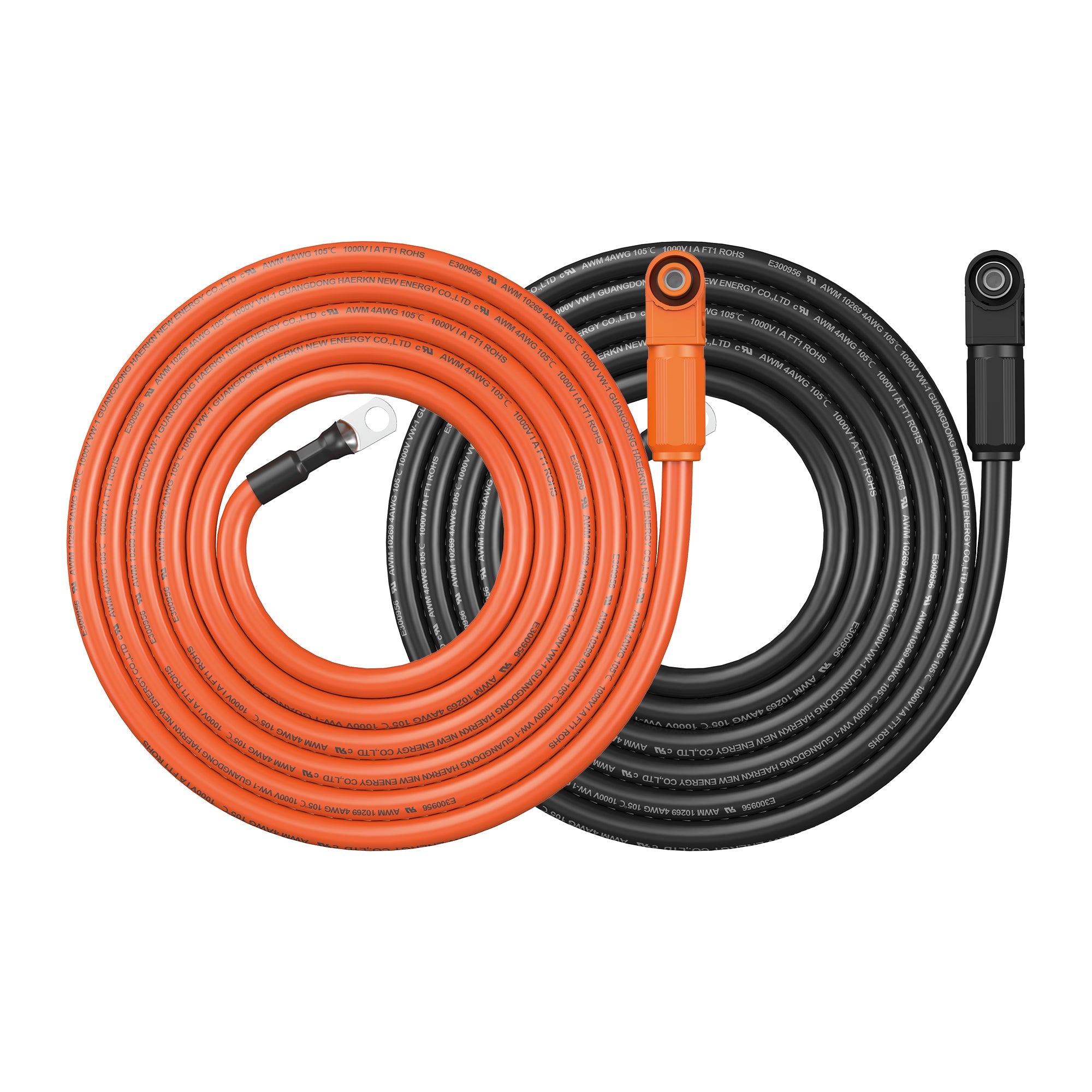 Rich Solar 4 Gauge (4AWG) Cable Wire Connect Battery to Inverter (Orange & Black) | Choose Feet/Length