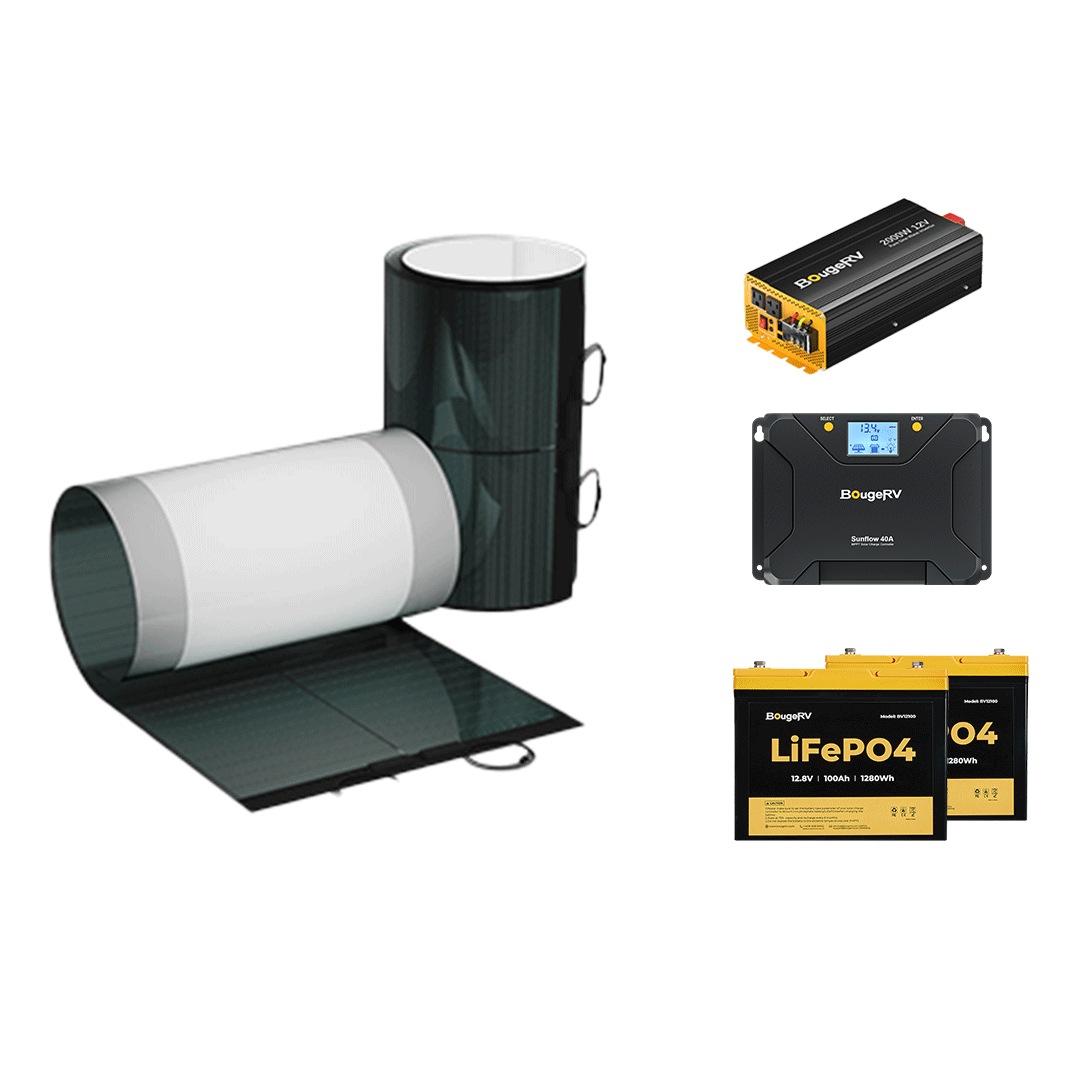BougeRV 400 Watt 12V CIGS Flexible Solar System Kit(Adhesive)