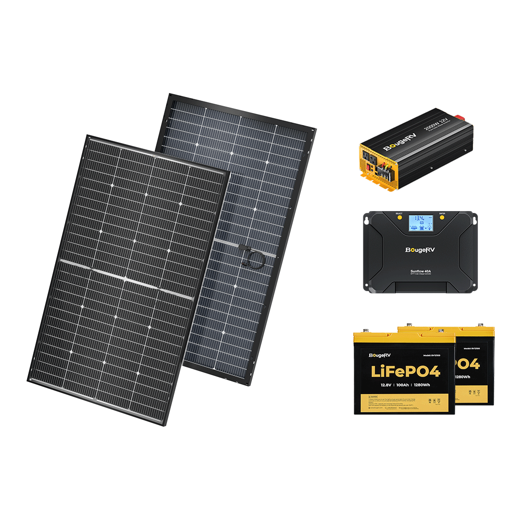 BougeRV 400 Watt 12V Rigid Solar System Kit