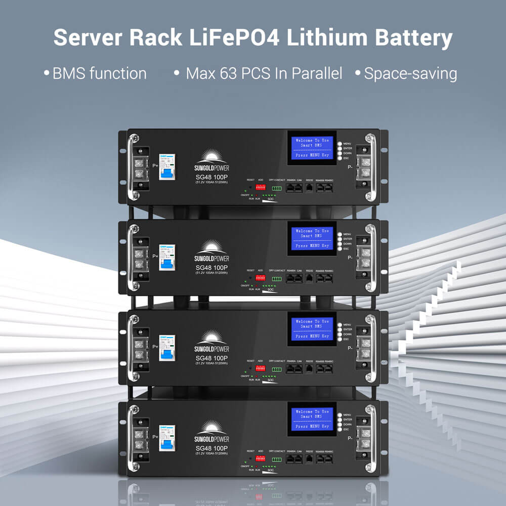 51.2V 100AH SERVER RACK LIFEPO4 LITHIUM BATTERY SG48100P