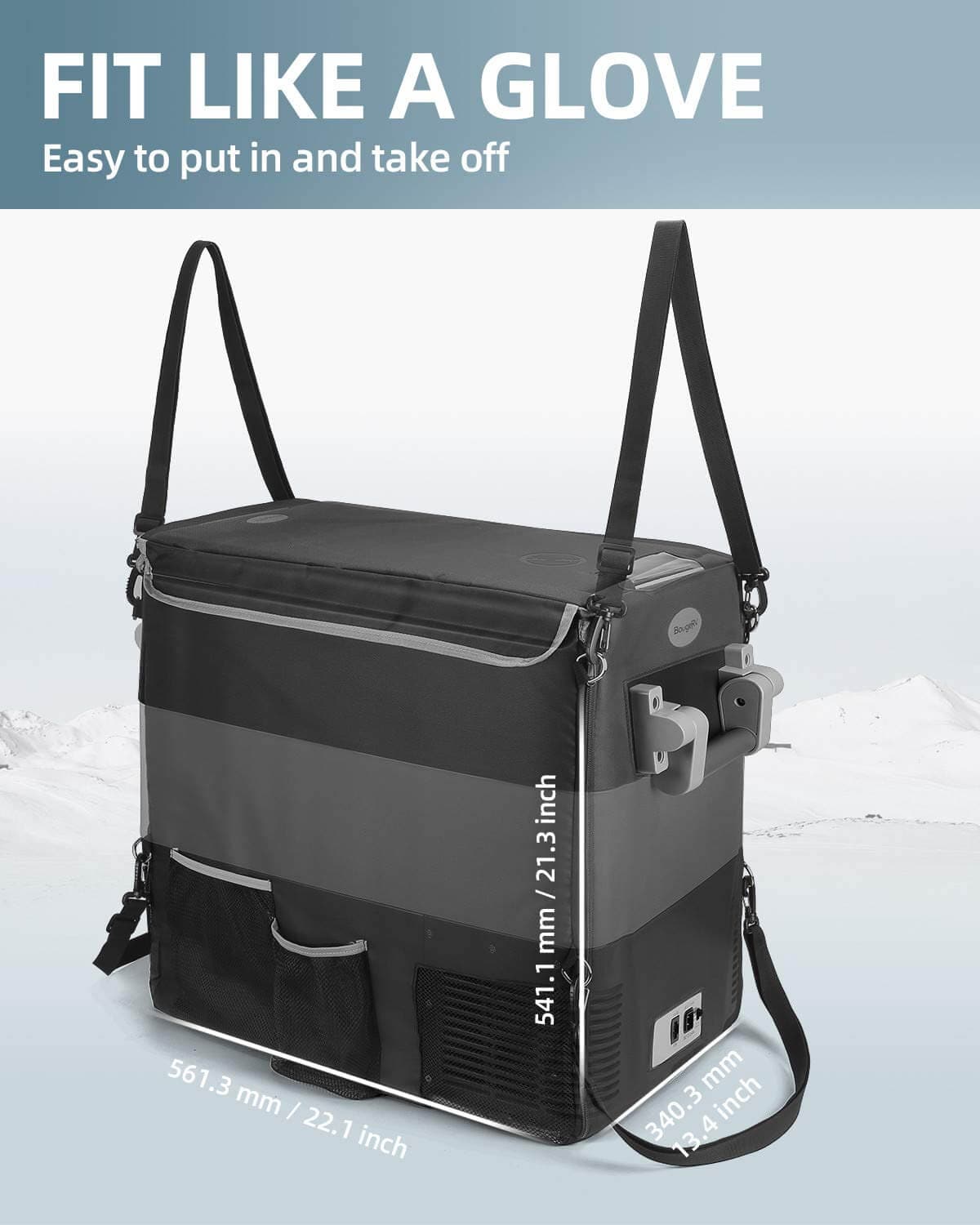 12V 53 Quart (50L) Portable Fridge & 53 Quart Insulated Protective Cover