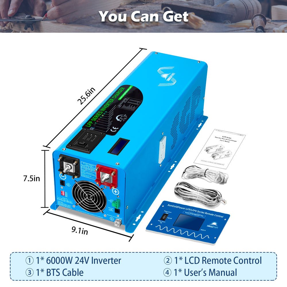 Low Frequency Inverter 6000W-DC24V (split phase) AC input 240V AC output 120V and 240V