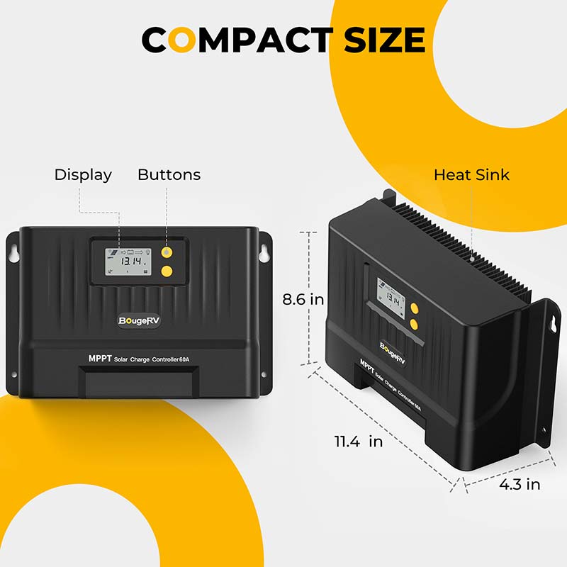 60A MPPT Solar Charge Controller with Bluetooth 12V/24V