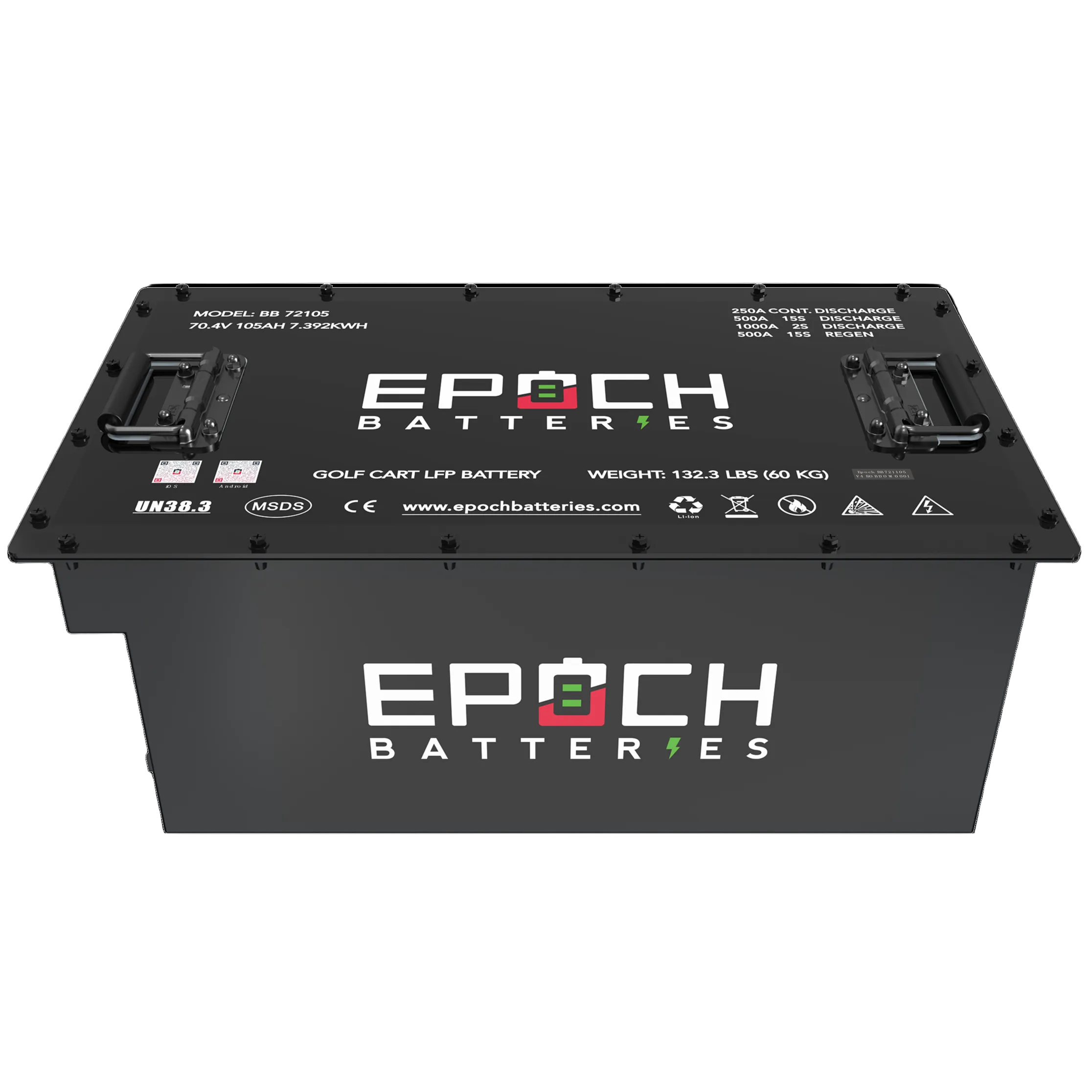 70.4V (72V) 105ah - LiMax Series - Lithium LiFePO4 Golf Cart Battery - Complete Kit