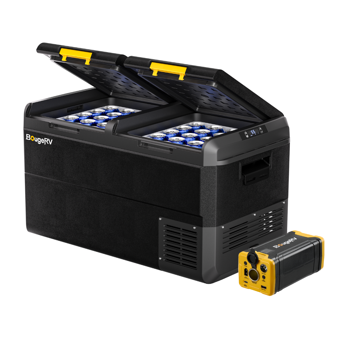 BougeRV CRS 79 Quart 12V Dual Zone Car Fridge Freezer