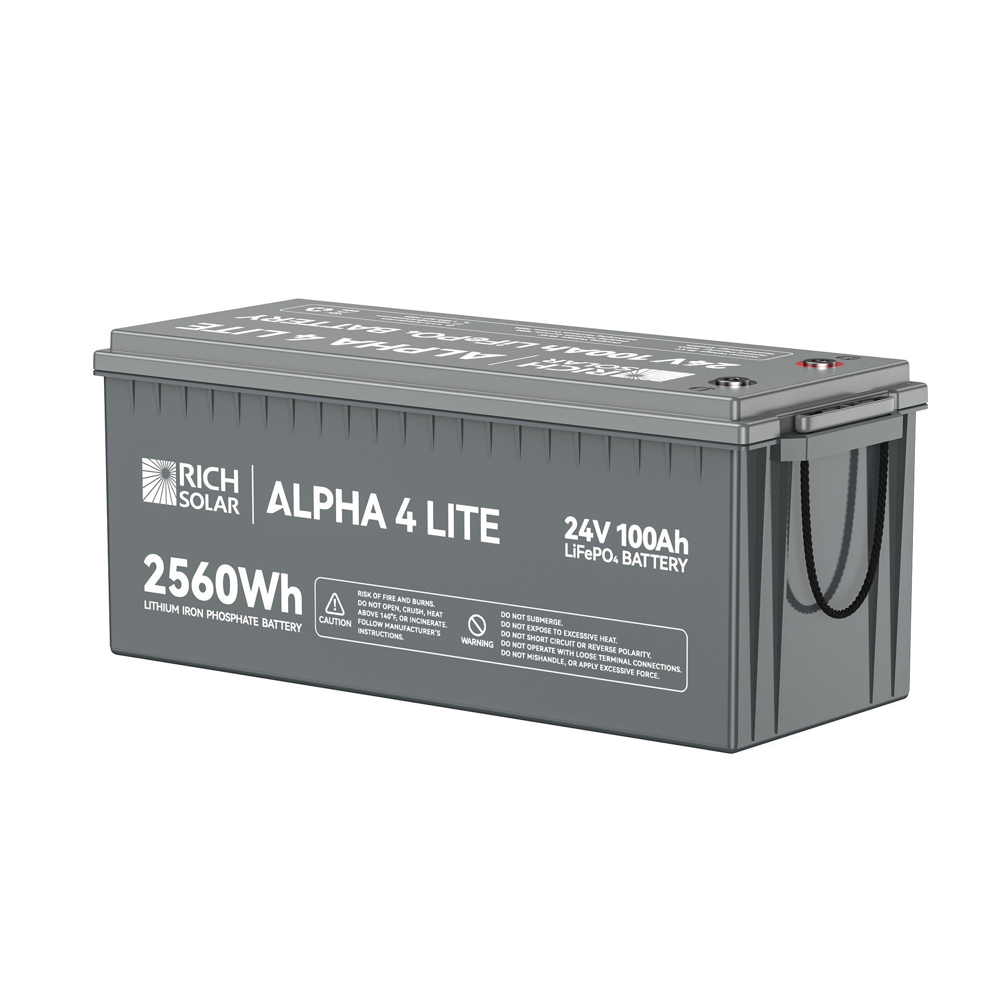 Rich Solar ALPHA 4 LITE | 24V 100Ah LiFePO4 Battery | Fast-Charging 24V Lithium Battery for RVs, Trailers, Vans, Boats, Off-Grid, Backup | 4,000 Lifetime Cycles | Best Value