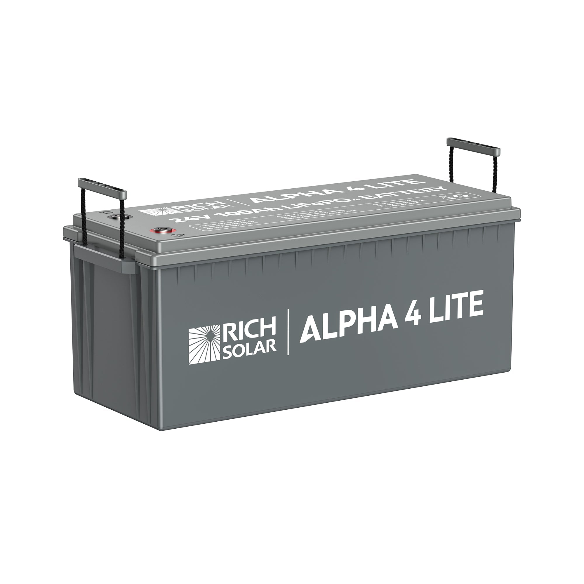 Rich Solar ALPHA 4 LITE | 24V 100Ah LiFePO4 Battery | Fast-Charging 24V Lithium Battery for RVs, Trailers, Vans, Boats, Off-Grid, Backup | 4,000 Lifetime Cycles | Best Value