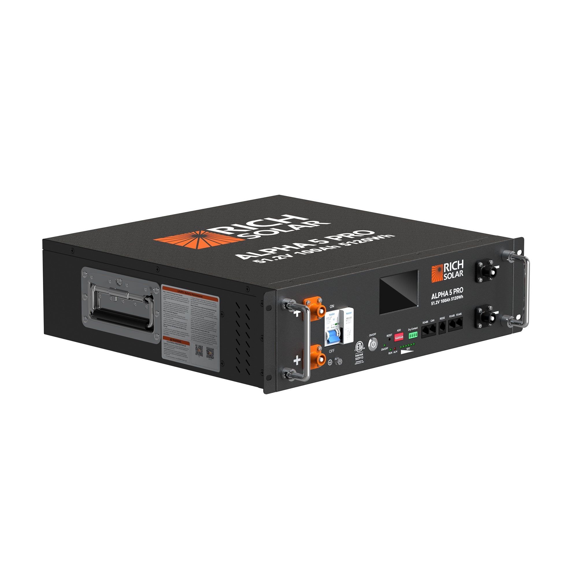 Rich Solar ALPHA 5 PRO | 51.2V 100Ah LiFePO4 Battery | Premium 48V Server Rack Lithium Battery for Residential, Commercial, RVs, Off-Grid | 7,000 Lifetime Cycles | 10 Year Warranty | UL1973, UL9540A Certified