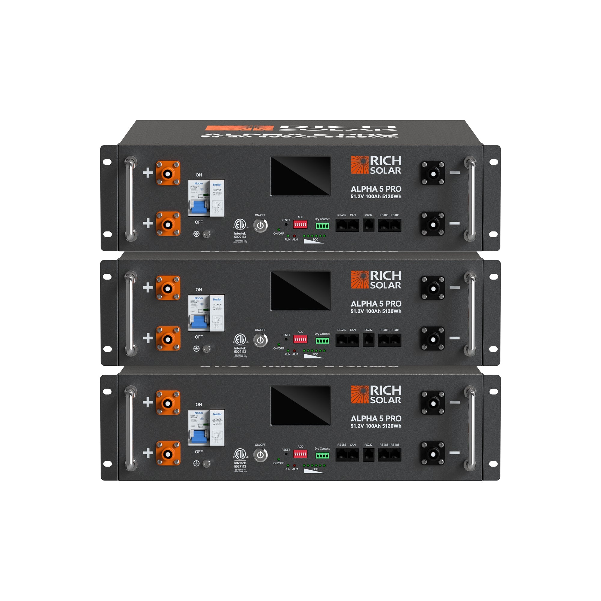 Rich Solar ALPHA 5 PRO | 51.2V 100Ah LiFePO4 Battery | Premium 48V Server Rack Lithium Battery for Residential, Commercial, RVs, Off-Grid | 7,000 Lifetime Cycles | 10 Year Warranty | UL1973, UL9540A Certified