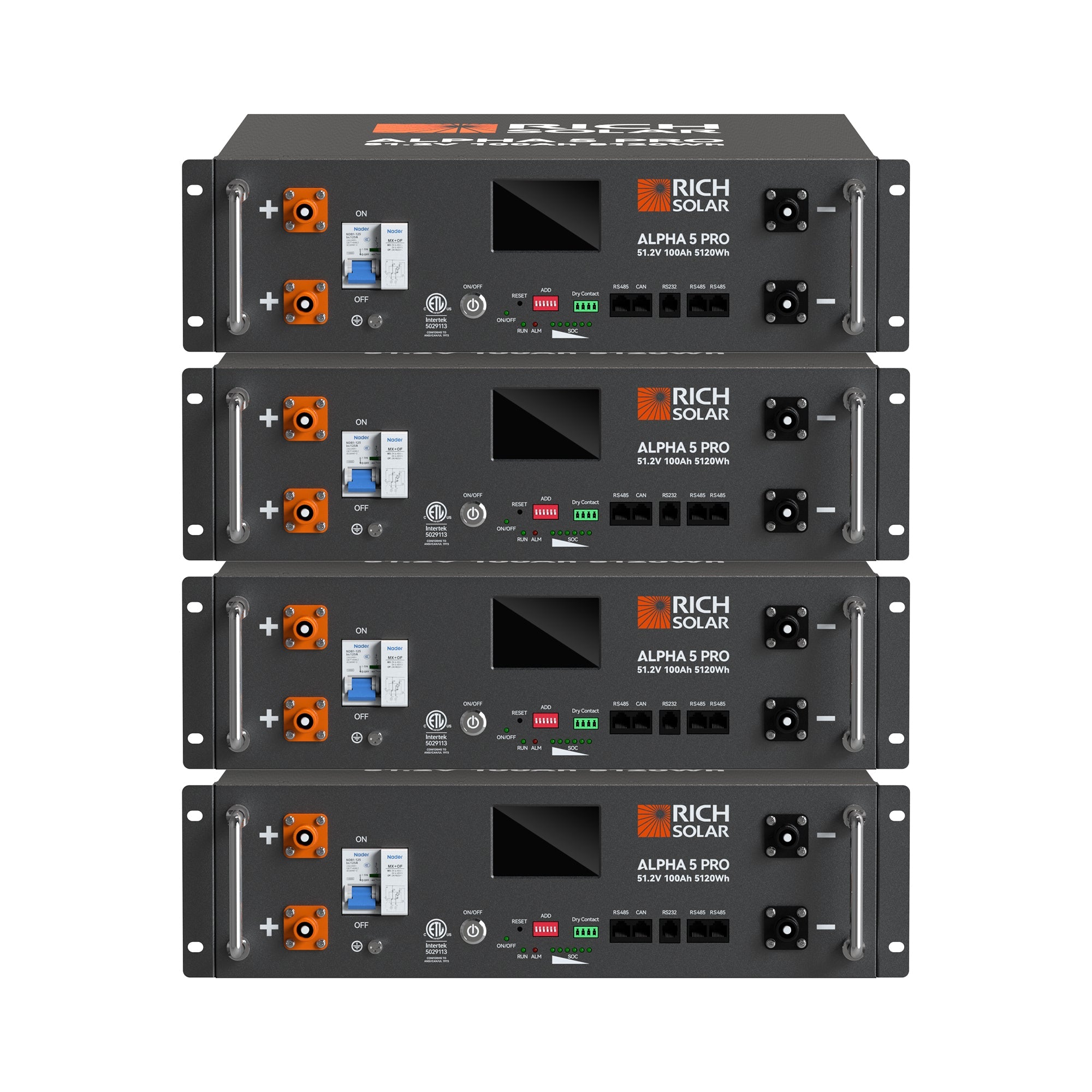 Rich Solar ALPHA 5 PRO | 51.2V 100Ah LiFePO4 Battery | Premium 48V Server Rack Lithium Battery for Residential, Commercial, RVs, Off-Grid | 7,000 Lifetime Cycles | 10 Year Warranty | UL1973, UL9540A Certified