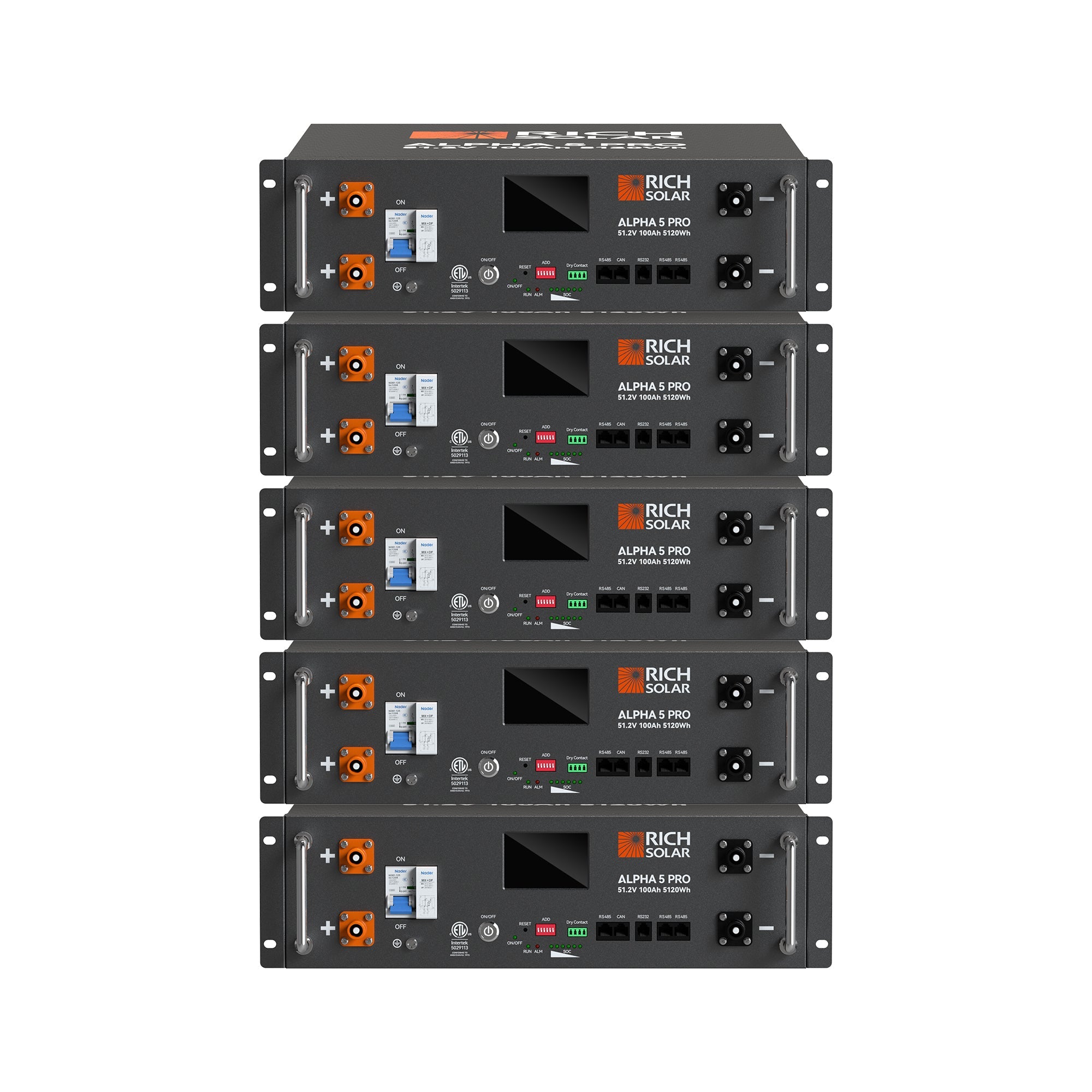 Rich Solar ALPHA 5 PRO | 51.2V 100Ah LiFePO4 Battery | Premium 48V Server Rack Lithium Battery for Residential, Commercial, RVs, Off-Grid | 7,000 Lifetime Cycles | 10 Year Warranty | UL1973, UL9540A Certified