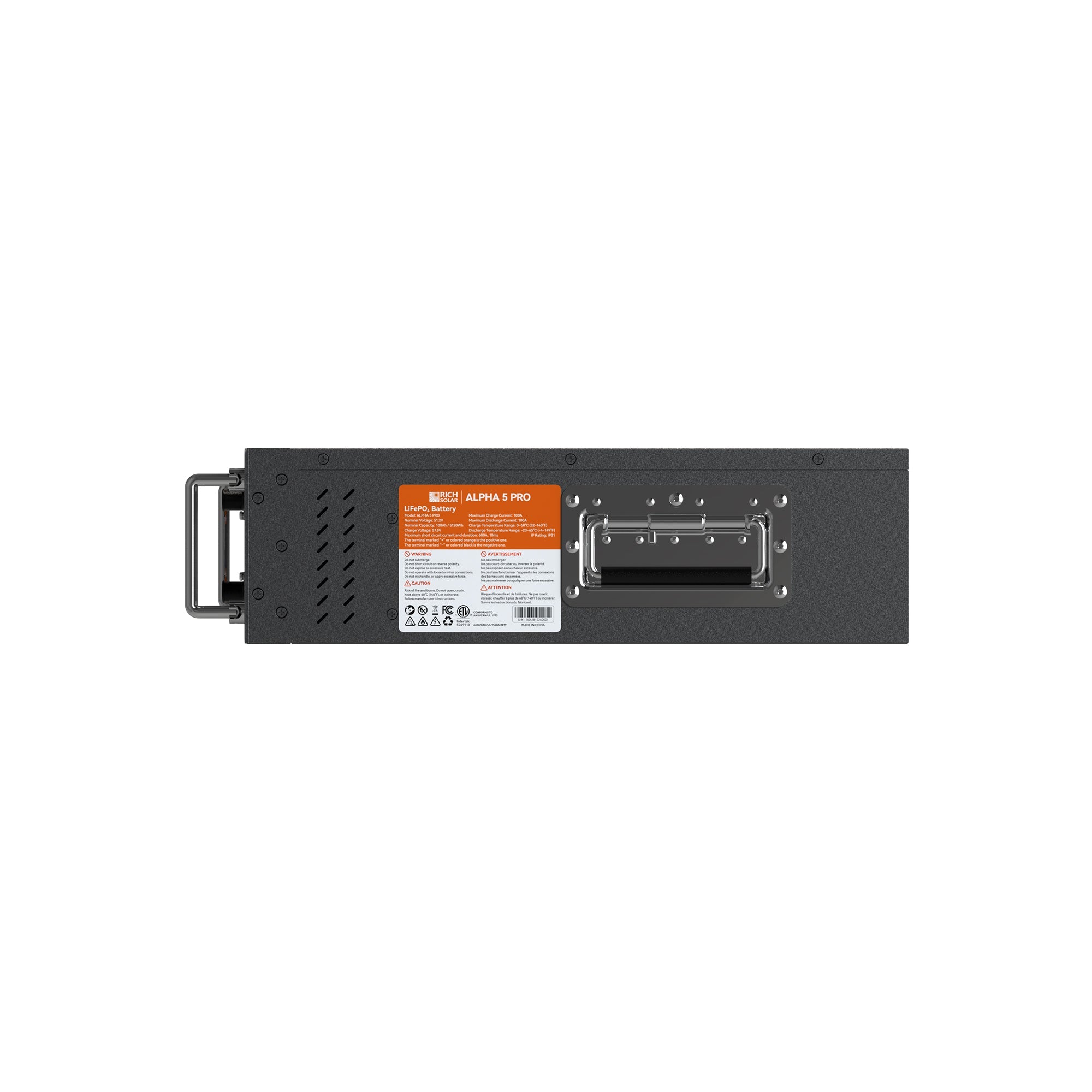 Rich Solar ALPHA 5 PRO | 51.2V 100Ah LiFePO4 Battery | Premium 48V Server Rack Lithium Battery for Residential, Commercial, RVs, Off-Grid | 7,000 Lifetime Cycles | 10 Year Warranty | UL1973, UL9540A Certified