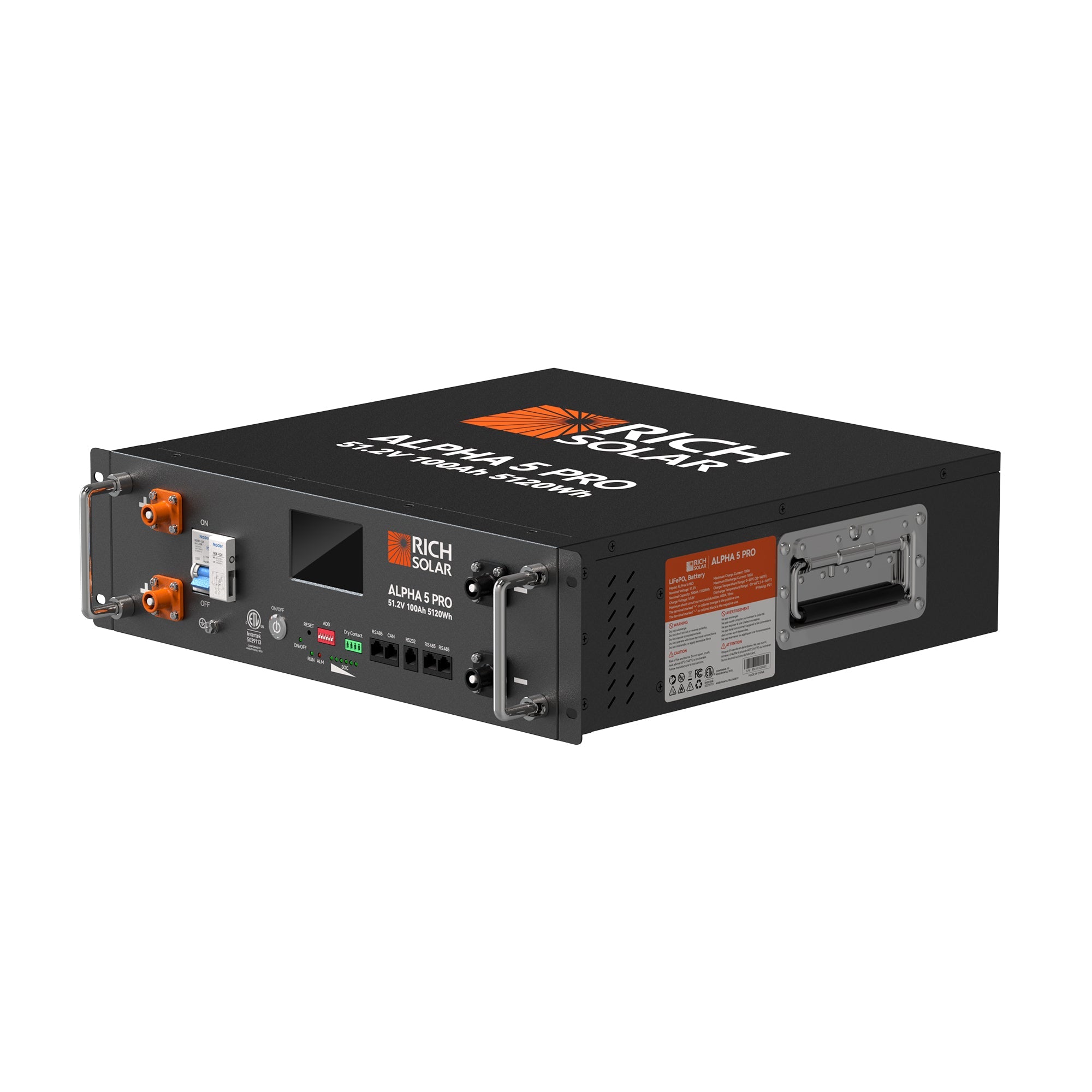 Rich Solar ALPHA 5 PRO | 51.2V 100Ah LiFePO4 Battery | Premium 48V Server Rack Lithium Battery for Residential, Commercial, RVs, Off-Grid | 7,000 Lifetime Cycles | 10 Year Warranty | UL1973, UL9540A Certified