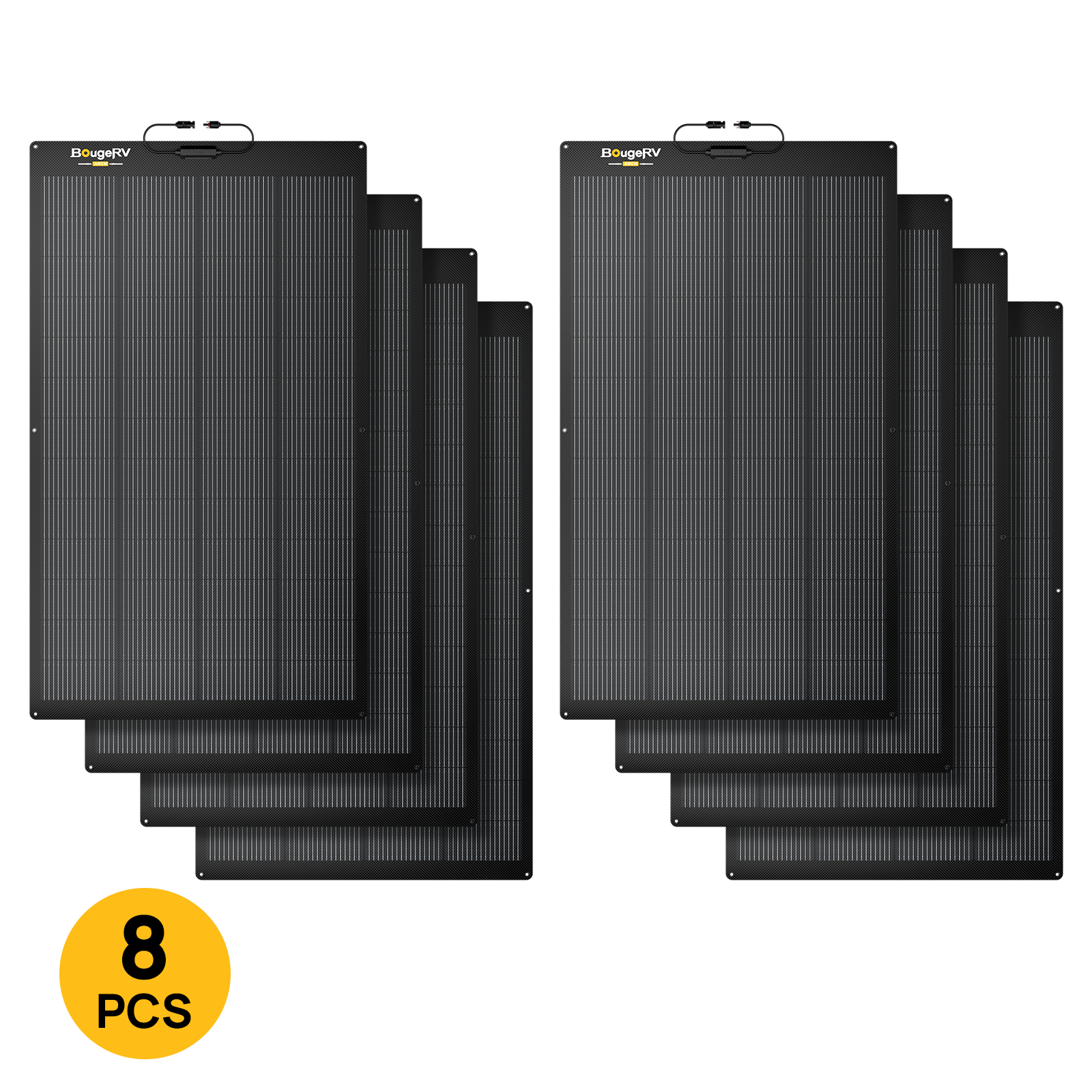 BougeRV Arch 2.0 200W N-Type Fiberglass Flexible Solar Panel