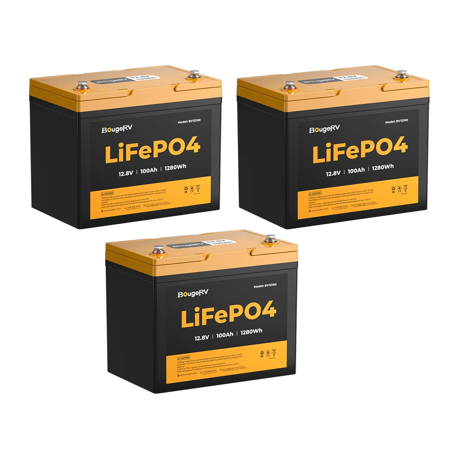 BougeRV 12V 100Ah Group 24 Solar LiFePO4 Battery