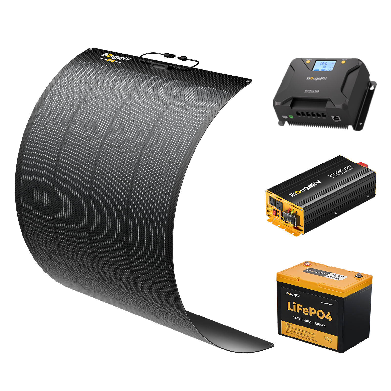 BougeRV 200W 12V Arch Pro Solar System Kit