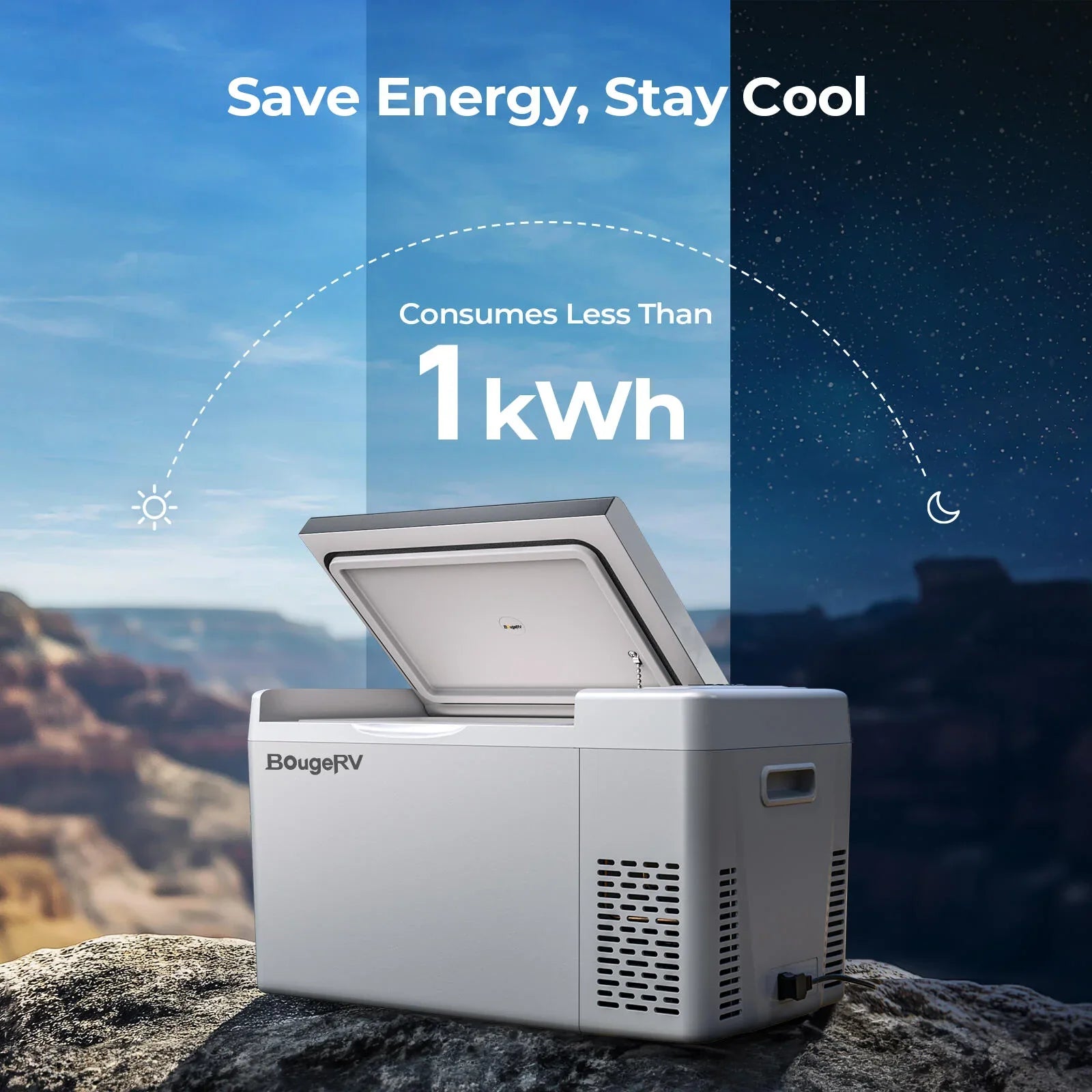 BougeRV 12V 23 Quart Portable Fridge For Travel