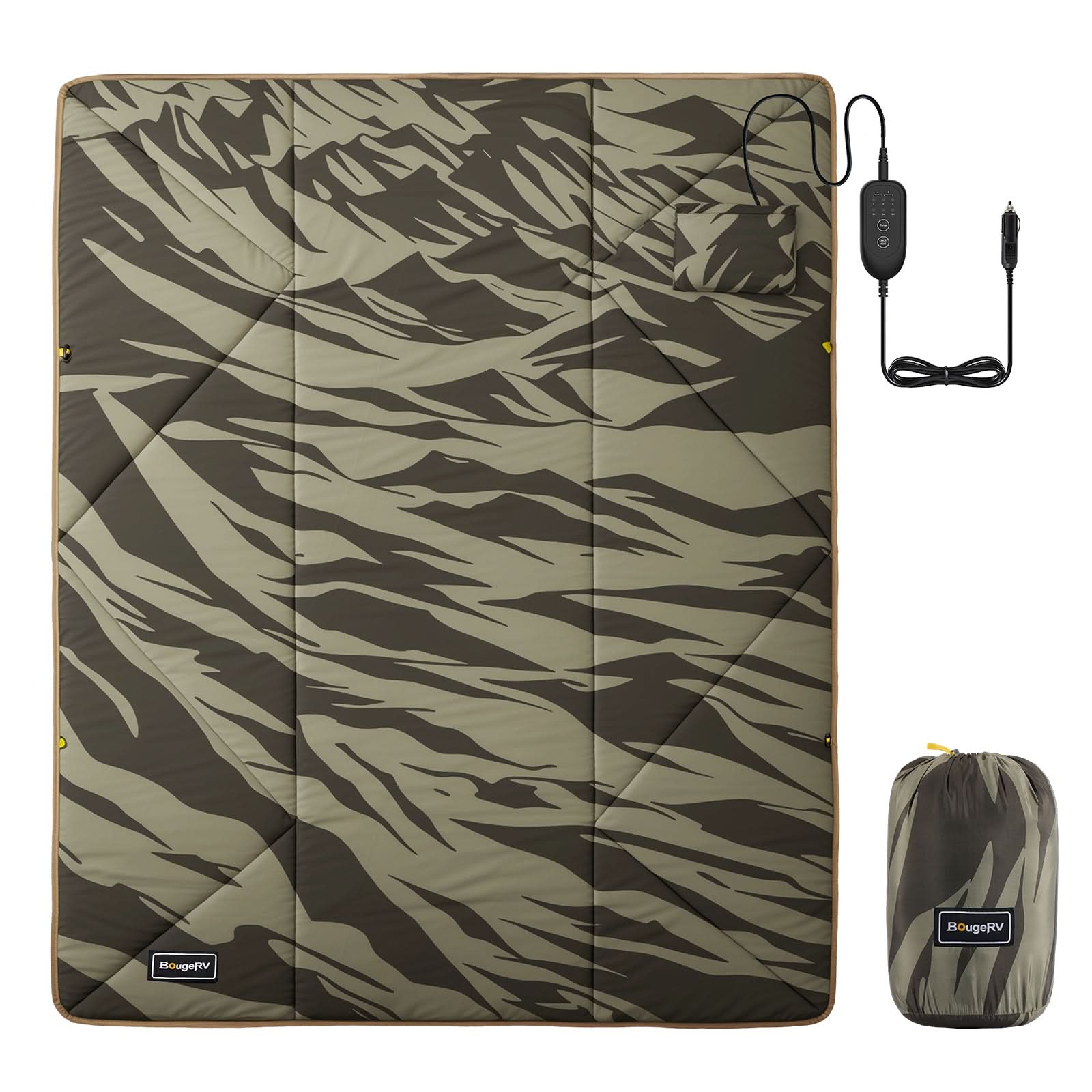 BougeRV 12V Portable Heated Blanket (Green)
