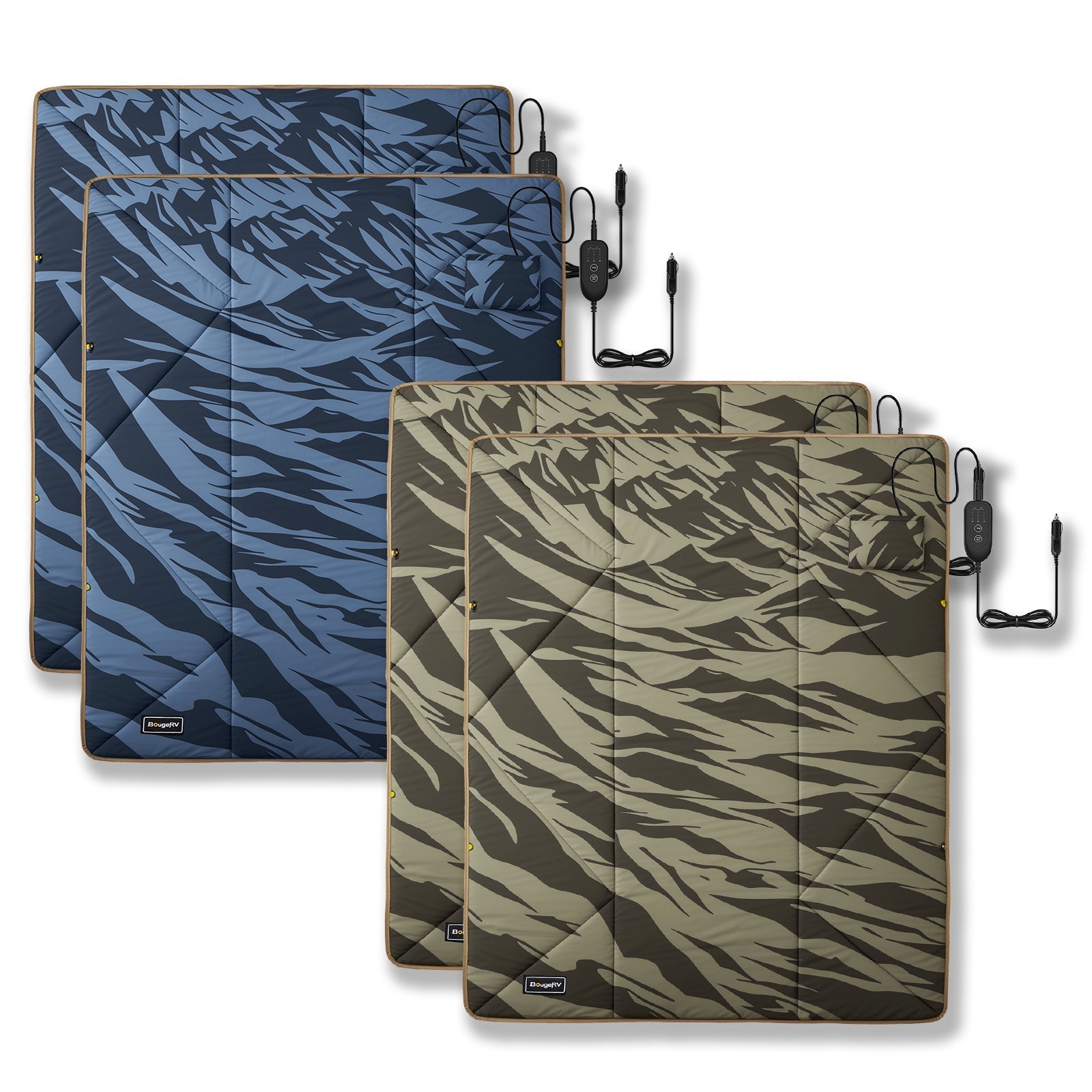 BougeRV 12V Portable Heated Blanket (Green)