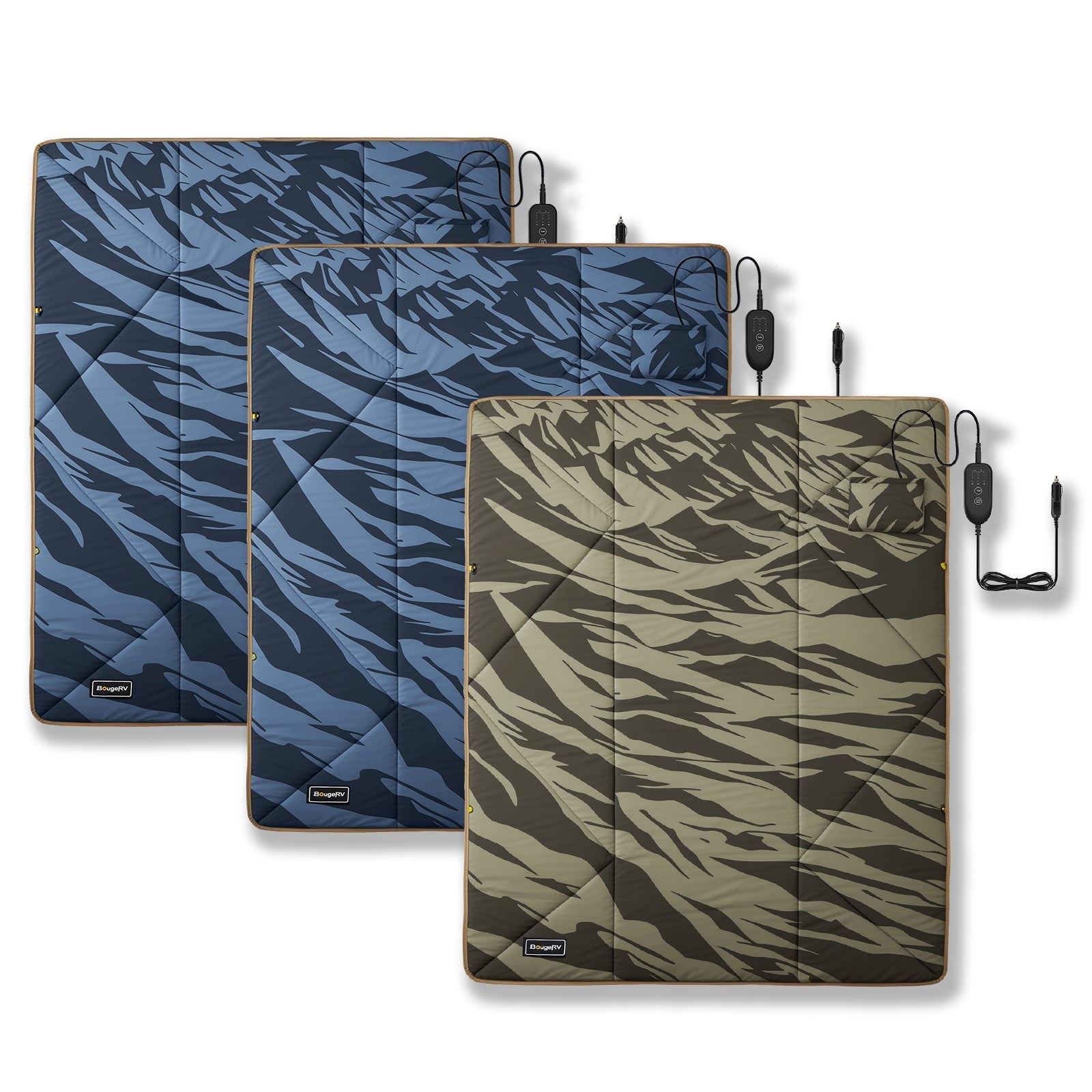 BougeRV 12V Portable Heated Blanket (Blue)