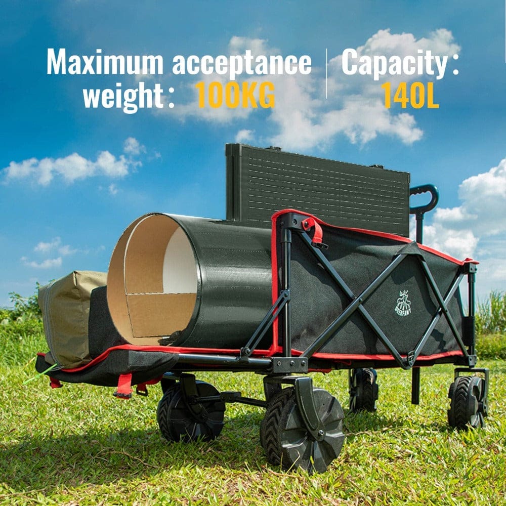 BougeRV 140L Capacity Outdoor Foldable Folding Wagon（DEERFAMY）