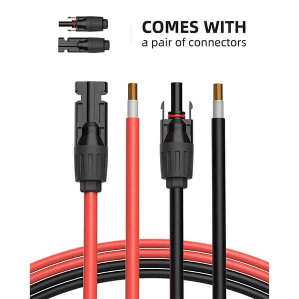 BougeRV 8AWG Solar Extension Cable with Extra Free Connectors(xx FT Red+xx FT Black)