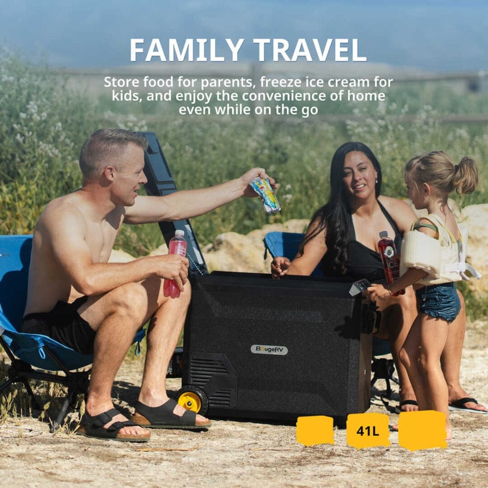 BougeRV ASPEN 30 PRO 34QT Dual Zone Wheeled 12V Portable Refrigerator
