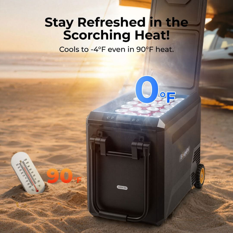 BougeRV New ASPEN S50 12V 50QT Portable Fridge with Wheels