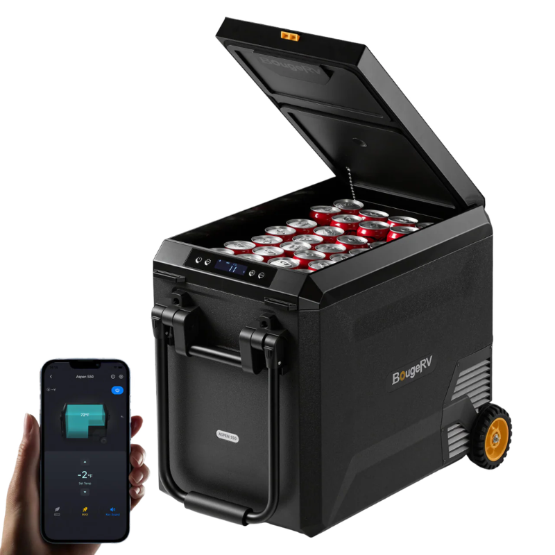 BougeRV New ASPEN S50 12V 50QT Portable Fridge with Wheels