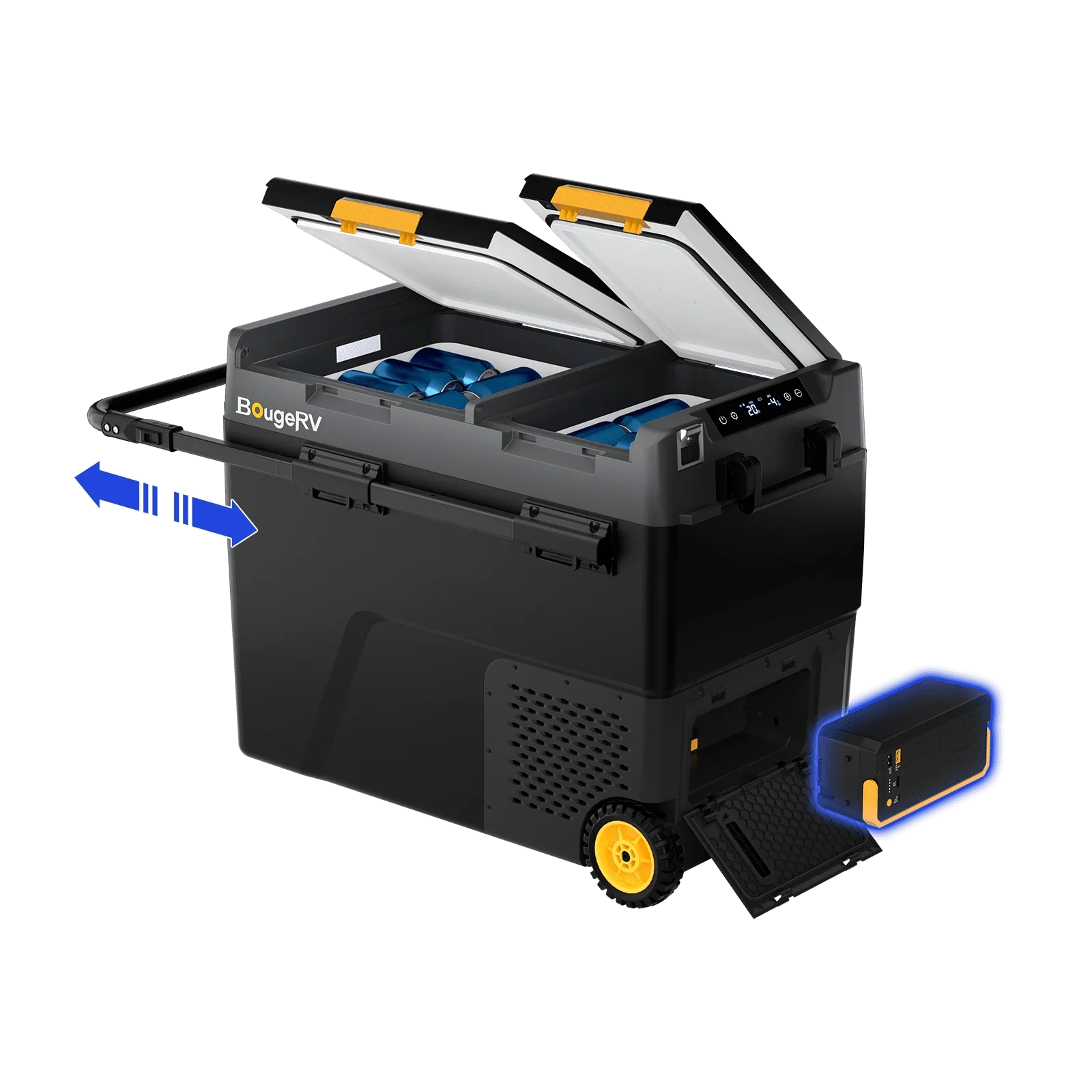 BougeRV New CRD2 V2.0 61QT Dual Zone 12V Portable Fridge