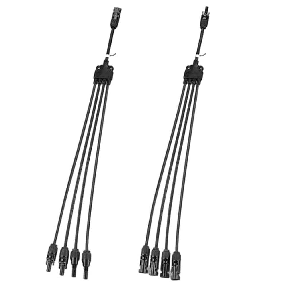 BougeRV Y Branch Parallel Connectors Extra Long 4 to 1 Solar Cable