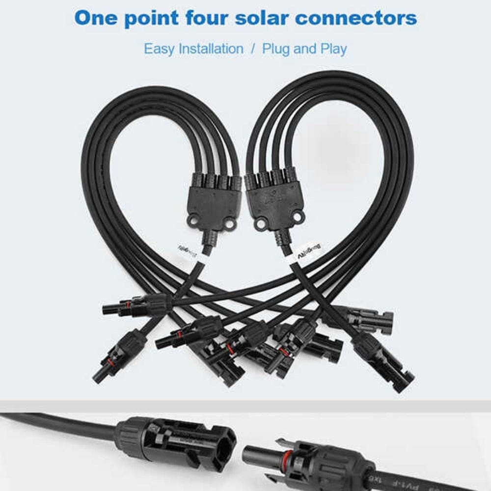 BougeRV Y Branch Parallel Connectors Extra Long 4 to 1 Solar Cable