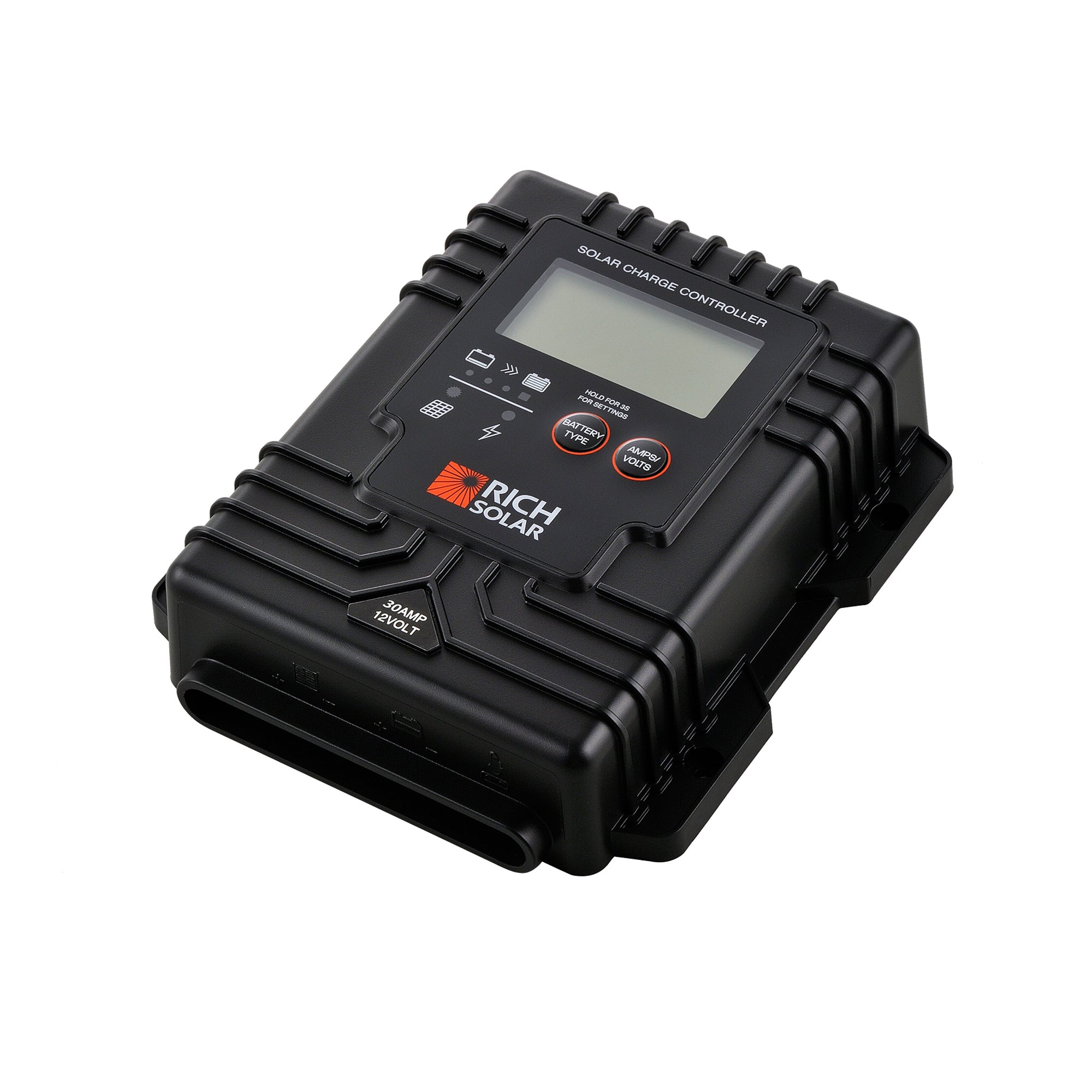 Rich Solar BRAVO Waterproof 30 | 30 Amp Waterproof PWM Solar Charge Controller | Waterproof 30A 12V PWM Controller for RVs, Trailers, Campers, Vans, Boats, Off-Grid