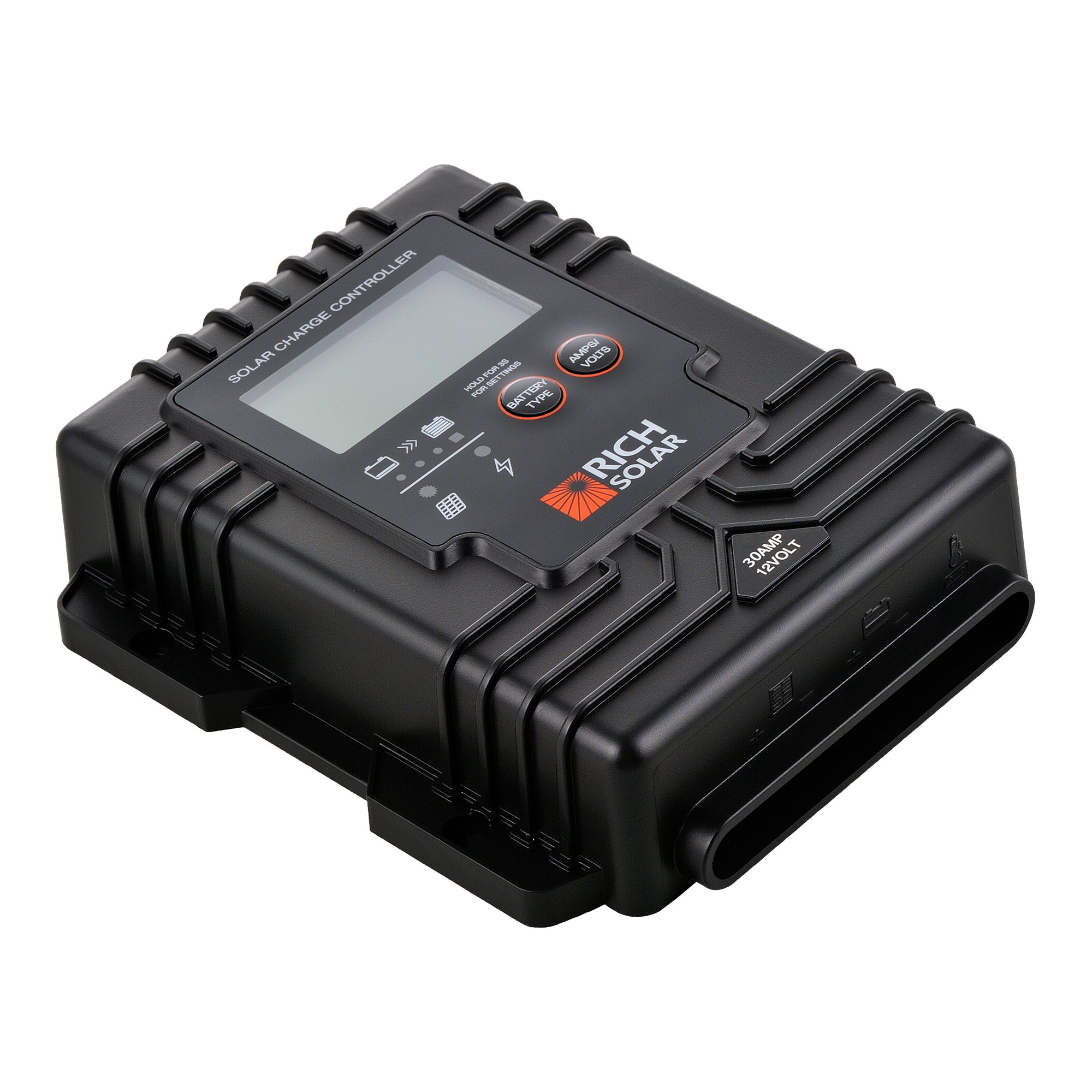 Rich Solar BRAVO Waterproof 30 | 30 Amp Waterproof PWM Solar Charge Controller | Waterproof 30A 12V PWM Controller for RVs, Trailers, Campers, Vans, Boats, Off-Grid