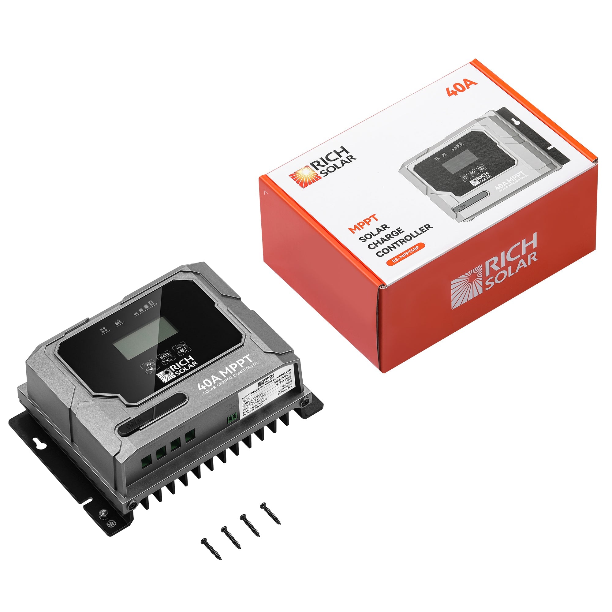 Rich Solar BRAVO 40 | 40 Amp MPPT Solar Charge Controller | Premium 40A 12V/24V MPPT Solar Controller for RVs, Trailers, Campers, Vans, Boats, Off-Grid
