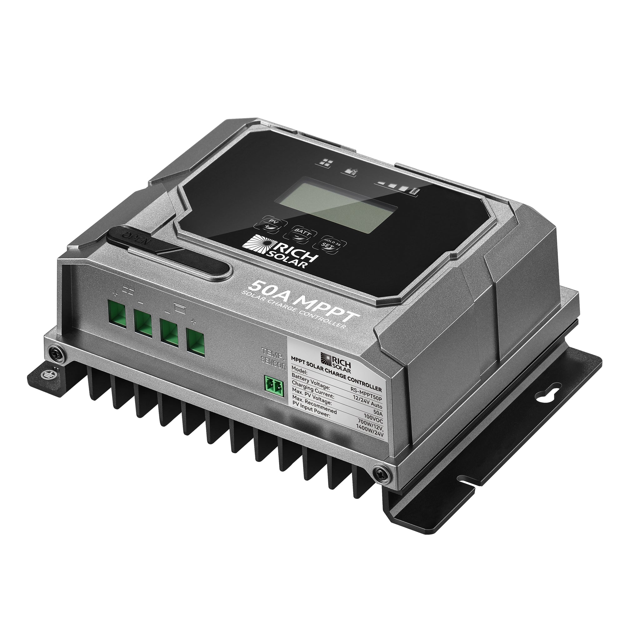 Rich Solar BRAVO 50 | 50 Amp MPPT Solar Charge Controller | Premier 50A 12V/24V MPPT Solar Controller for RVs, Trailers, Campers, Vans, Boats, Off-Grid