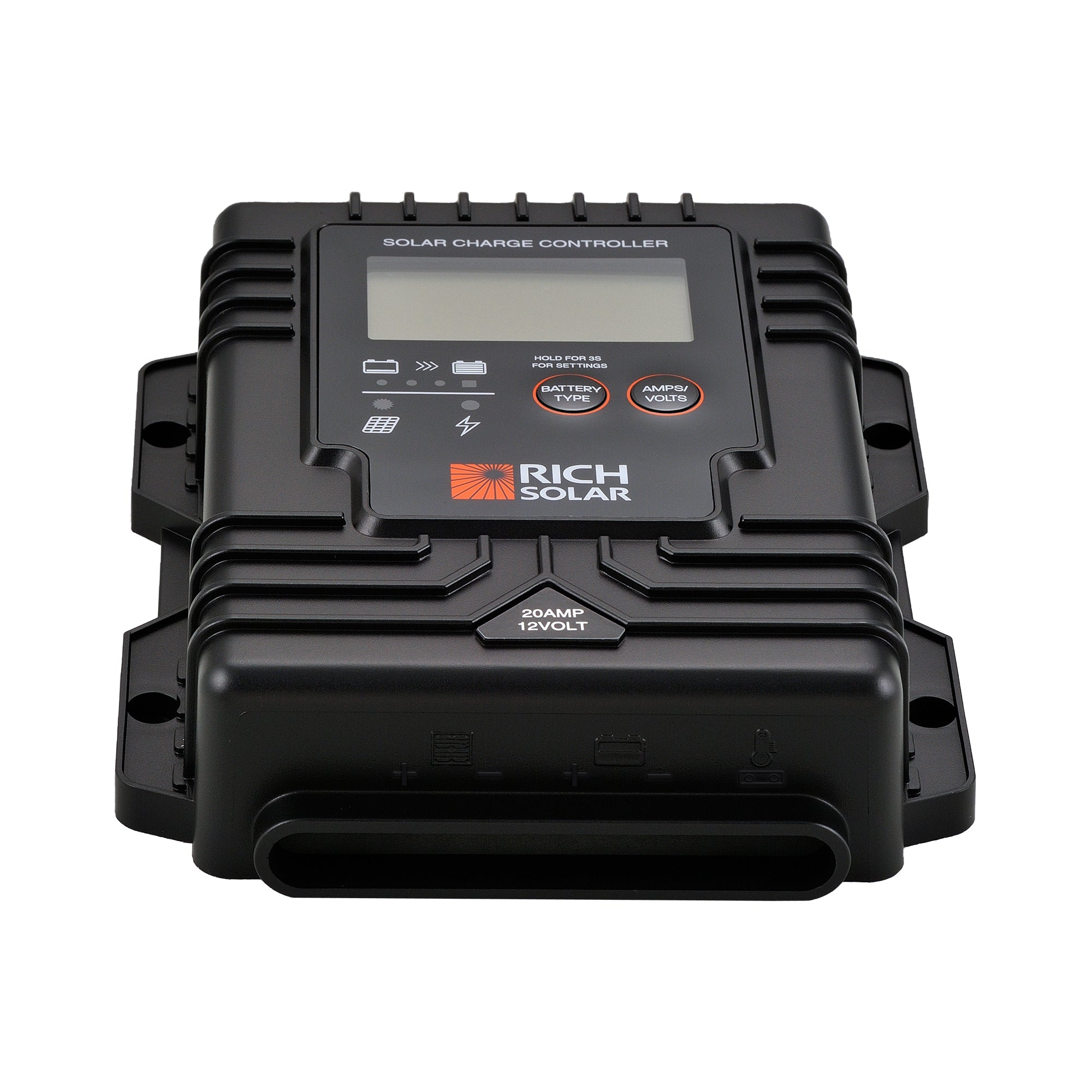 Rich Solar BRAVO Waterproof 20 | 20 Amp Waterproof PWM Solar Charge Controller | Waterproof 20A 12V PWM Controller for RVs, Trailers, Campers, Vans, Boats, Off-Grid