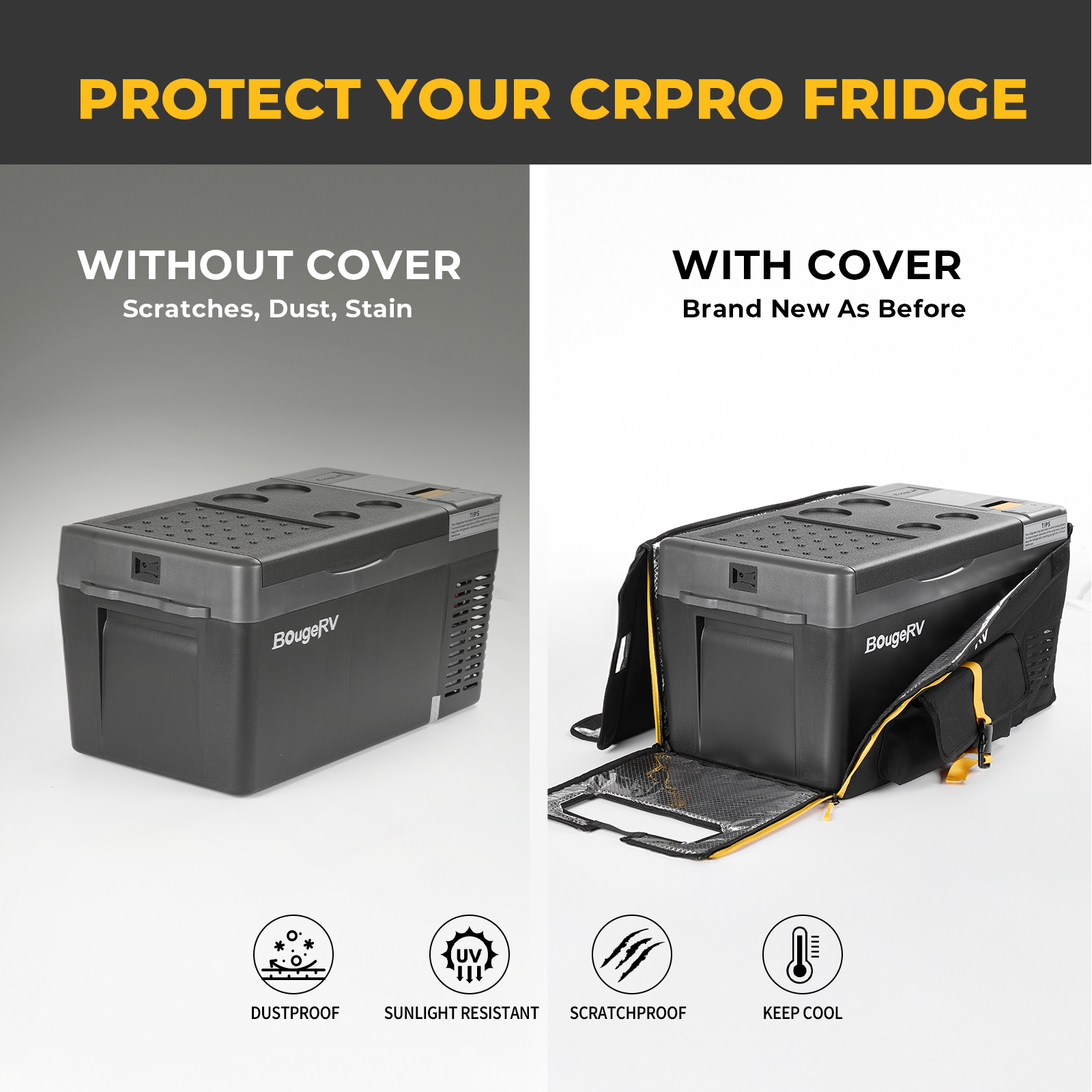 BougeRV CRPRO20 21 Quart Portable Fridge Cover